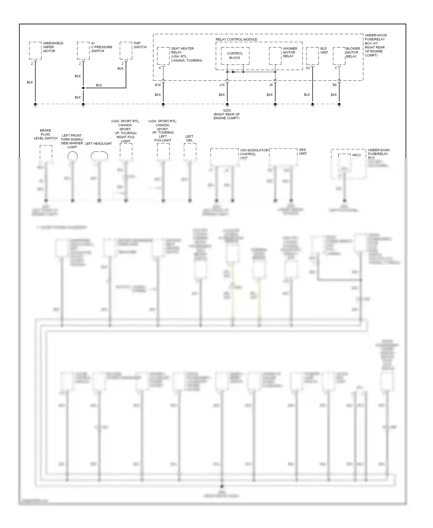 Wiring diagram psp switch for Honda Ridgeline I facelift (2009-2014) (1 of 1)