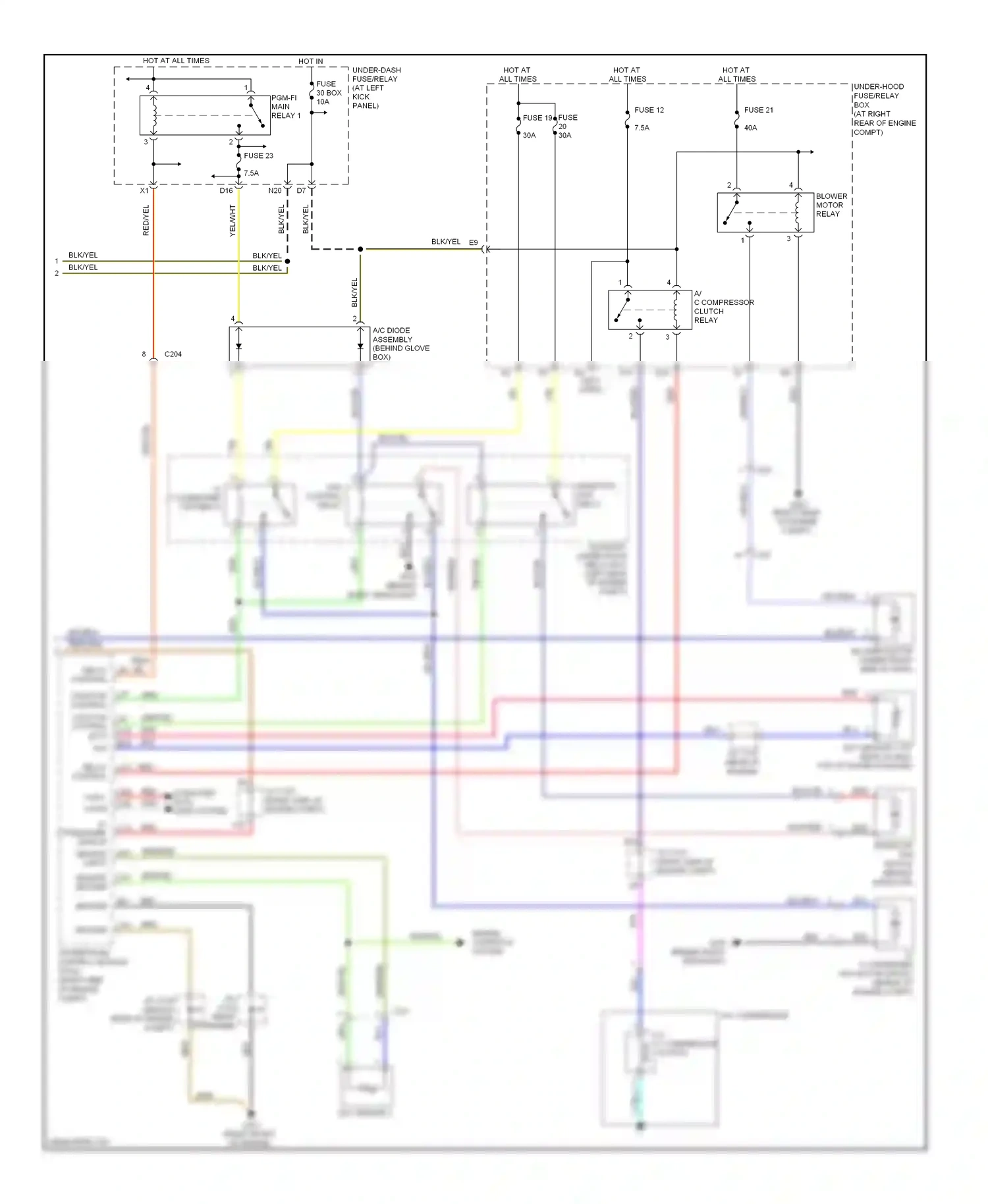 Wiring diagram red for Honda Ridgeline I facelift (2009-2014) (10 of 65)