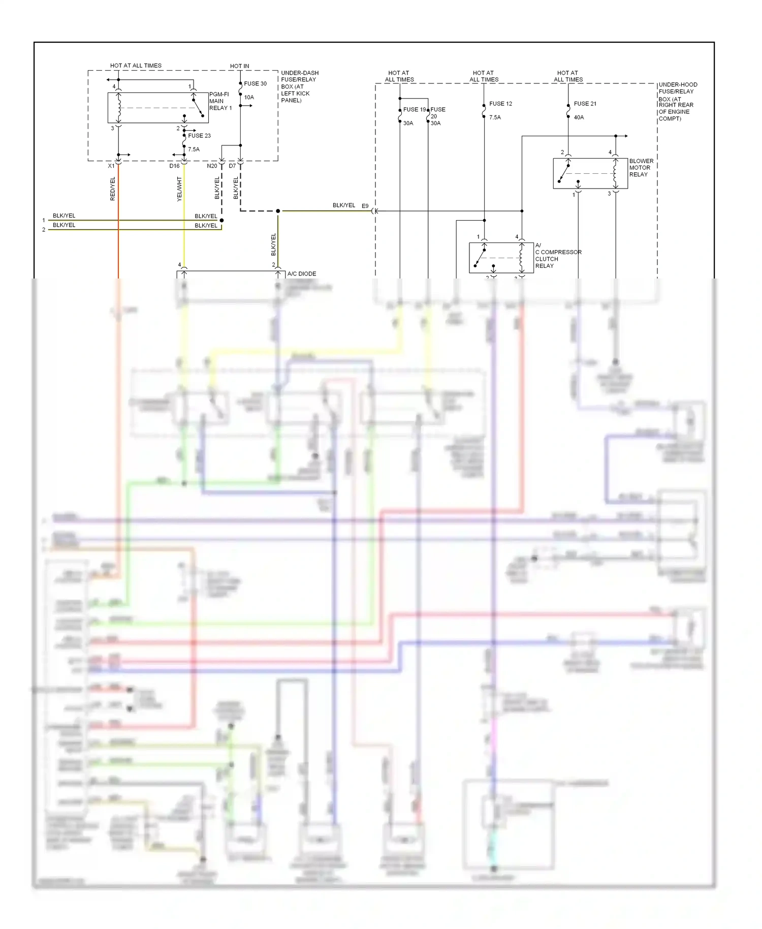Wiring diagram sensor input for Honda Ridgeline I facelift (2009-2014) (1 of 4)
