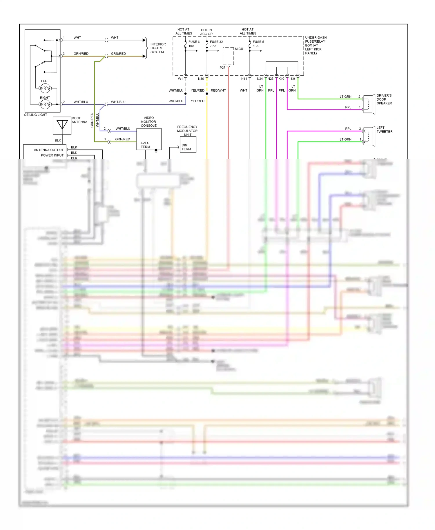 Honda Ridgeline I (2004-2009) dvd player unit wiring diagram  (3 of 3)