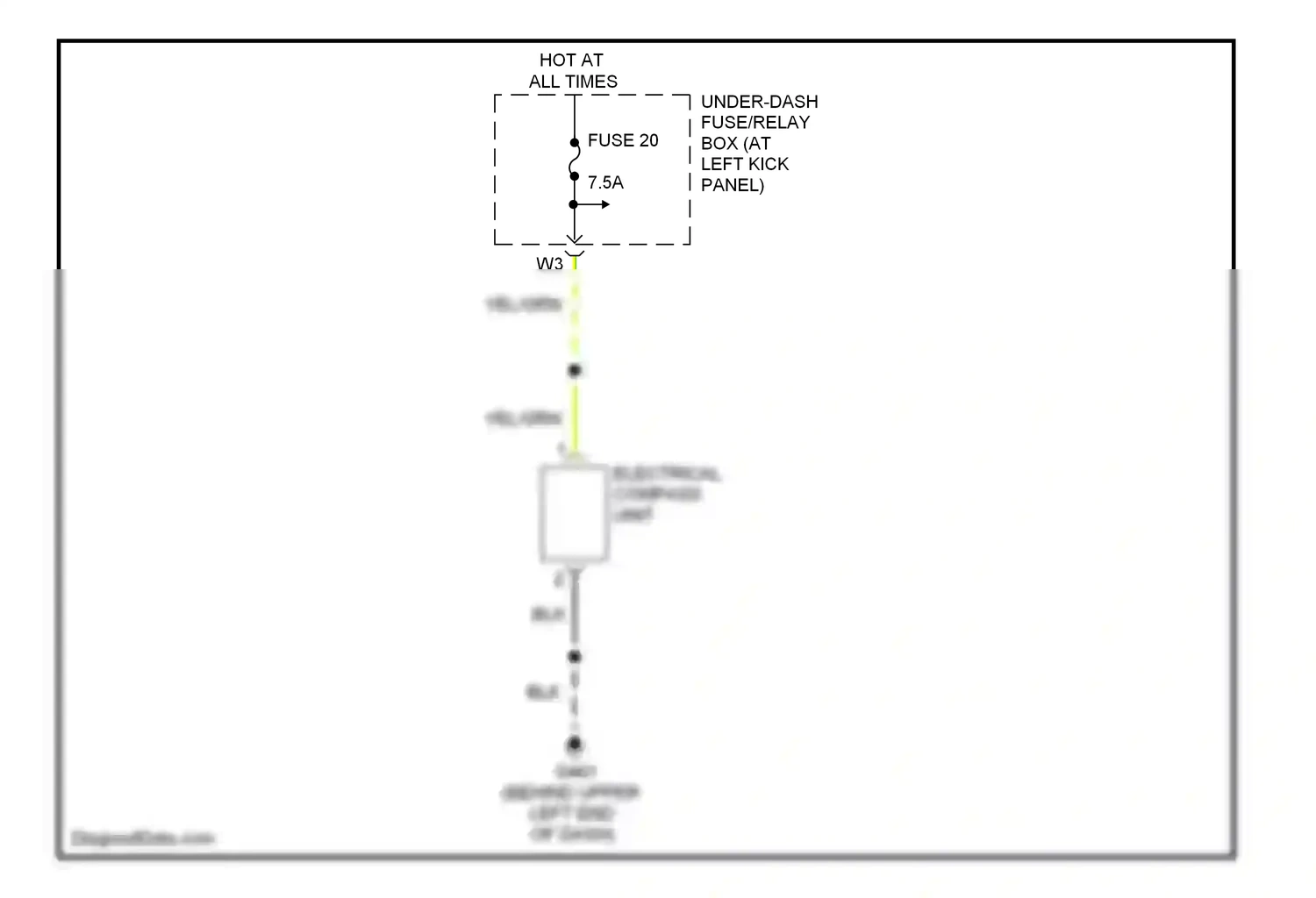 Honda Ridgeline I (2004-2009) electrical compass unit wiring diagram  (1 of 1)