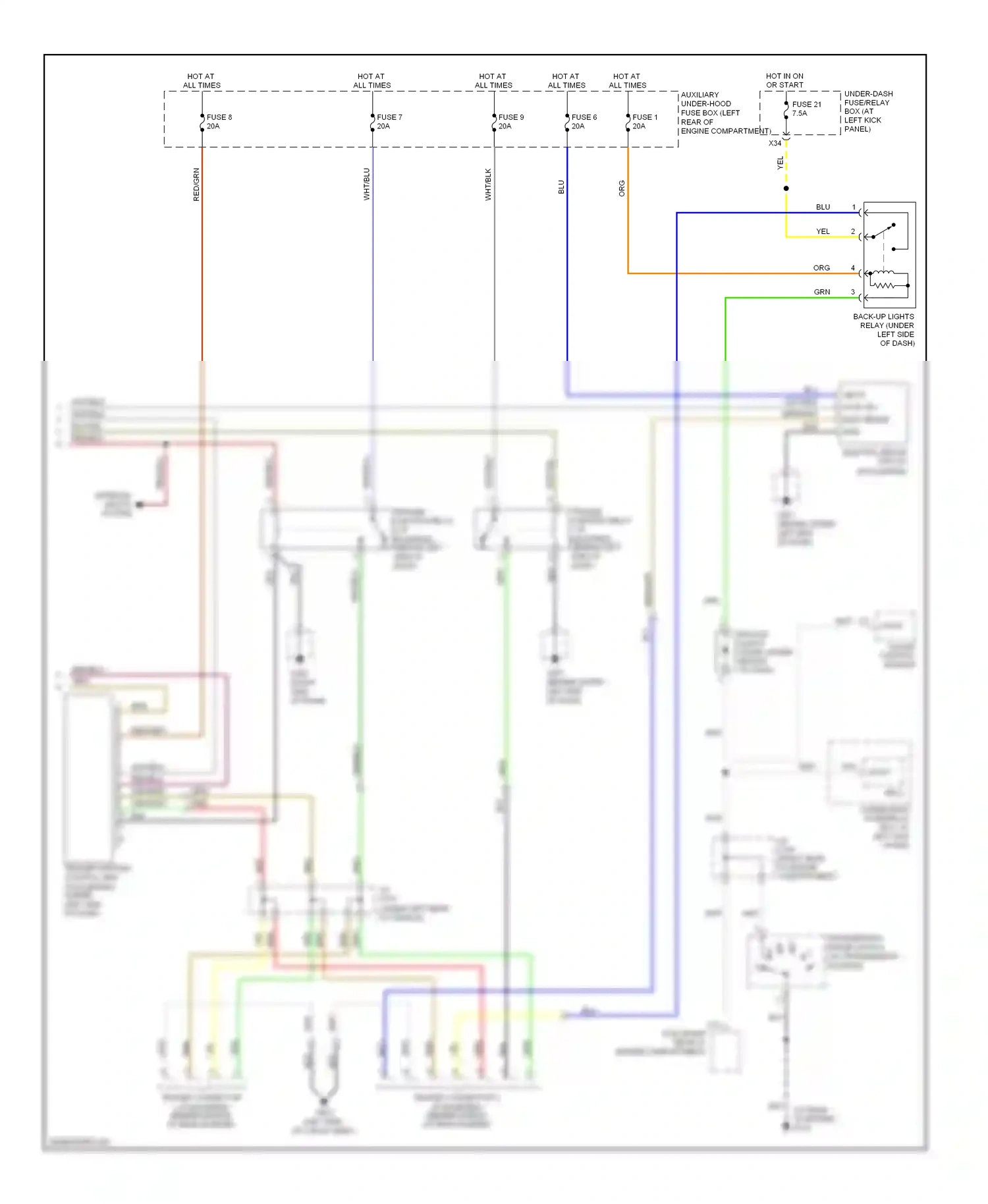 Honda Ridgeline I (2004-2009) gauge control module wiring diagram  (6 of 22)