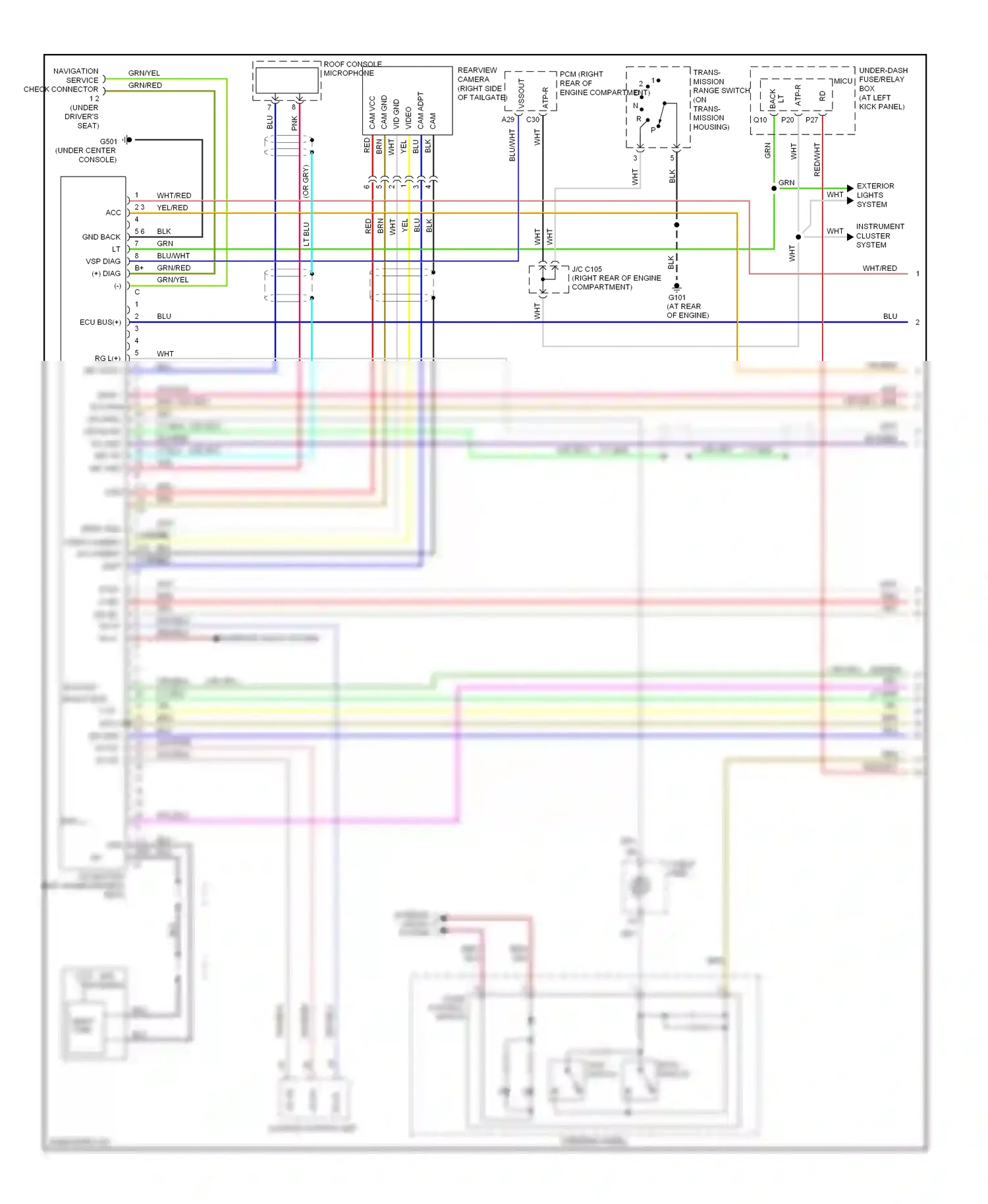 Honda Ridgeline I (2004-2009) instrument cluster system wiring diagram  (3 of 6)