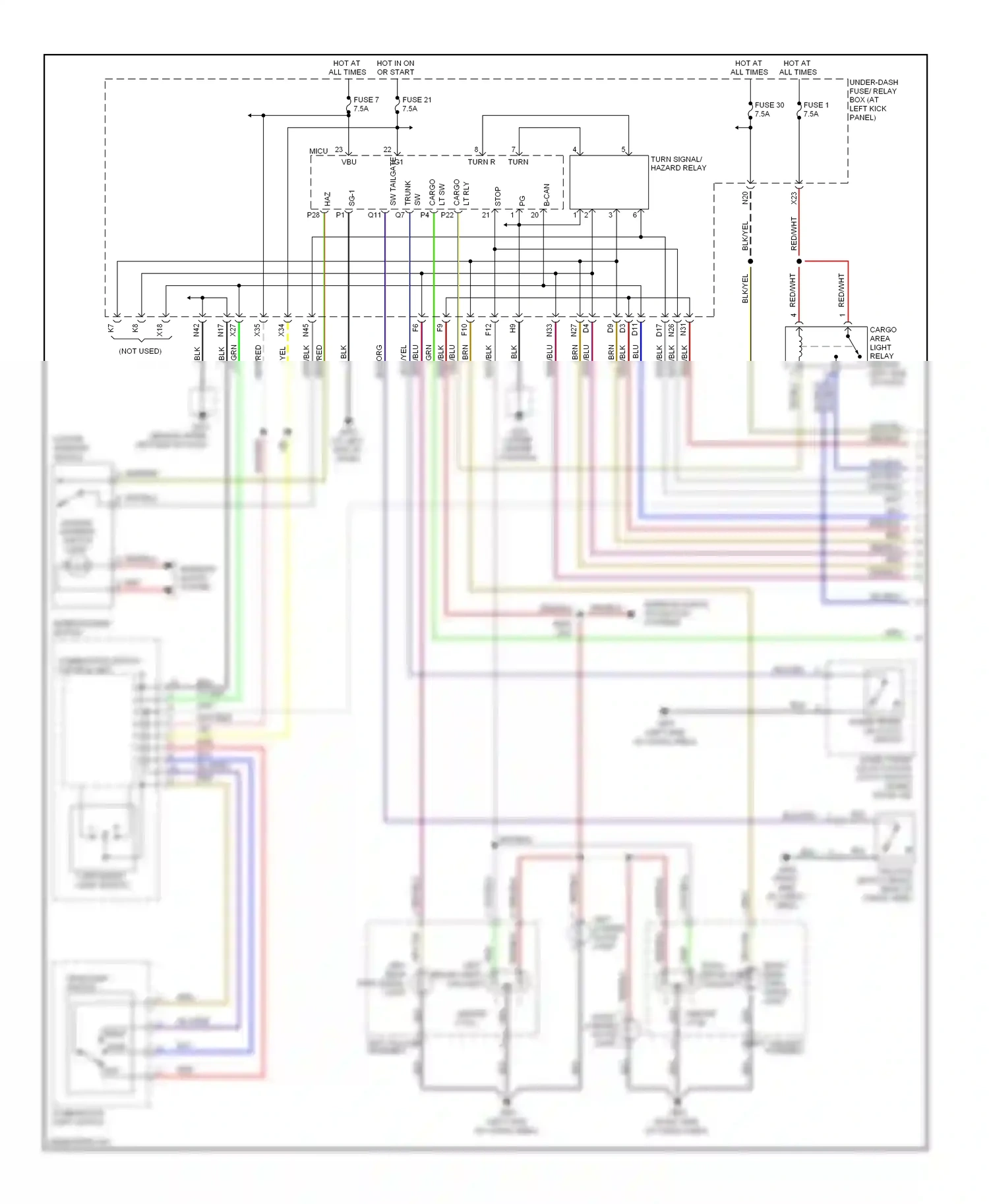 Honda Ridgeline I (2004-2009) left taillight assembly wiring diagram  (2 of 3)