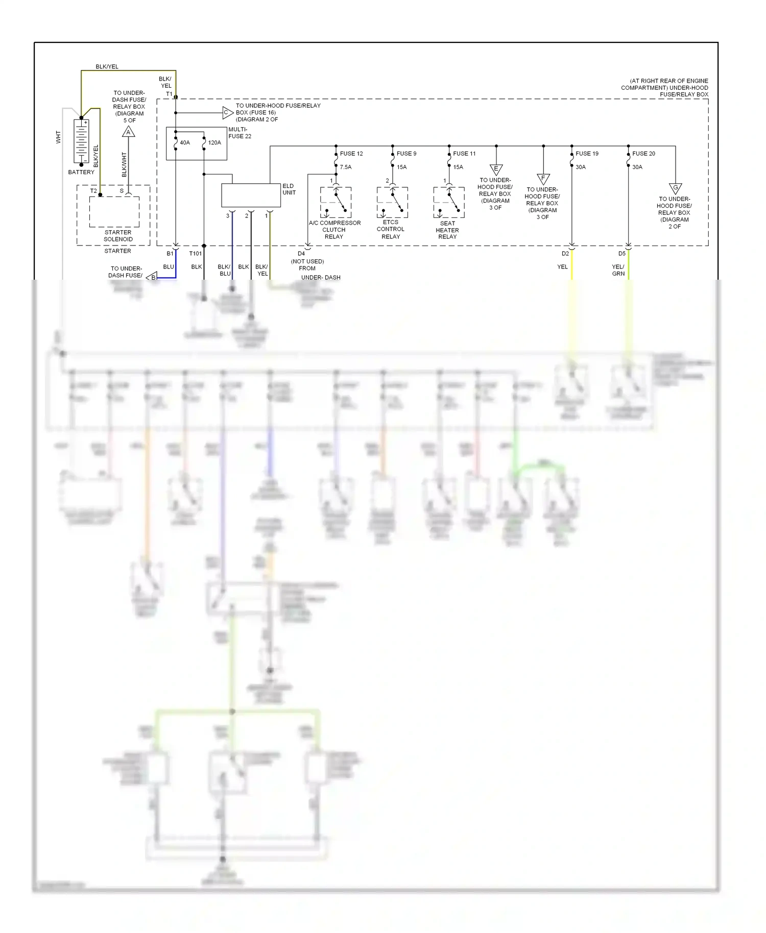 Wiring diagram front passenger's accesory power socket for Honda Ridgeline I (2005-2009) (1 of 1)