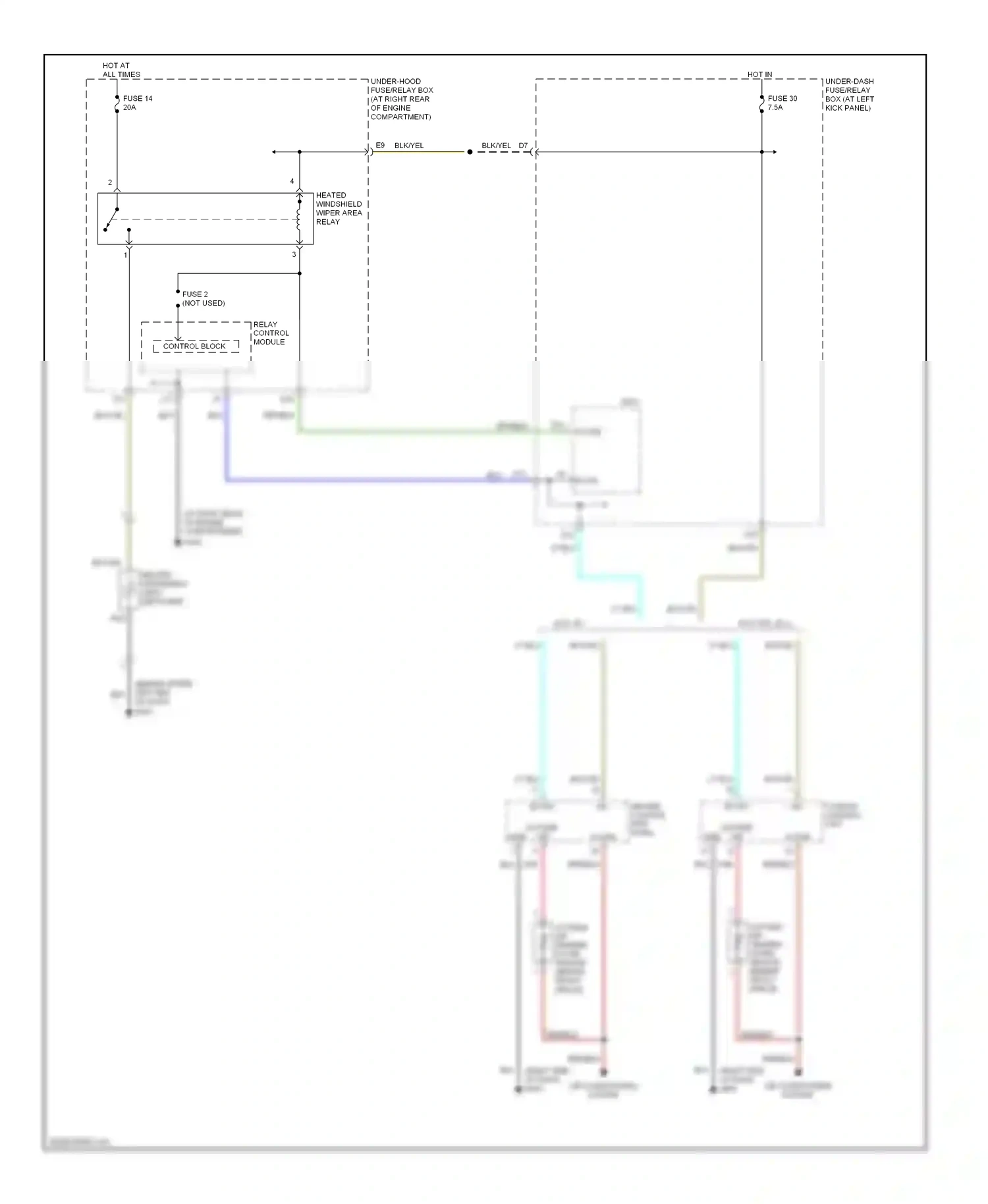 Wiring diagram heater control unit- panel for Honda Ridgeline I (2005-2009) (4 of 6)