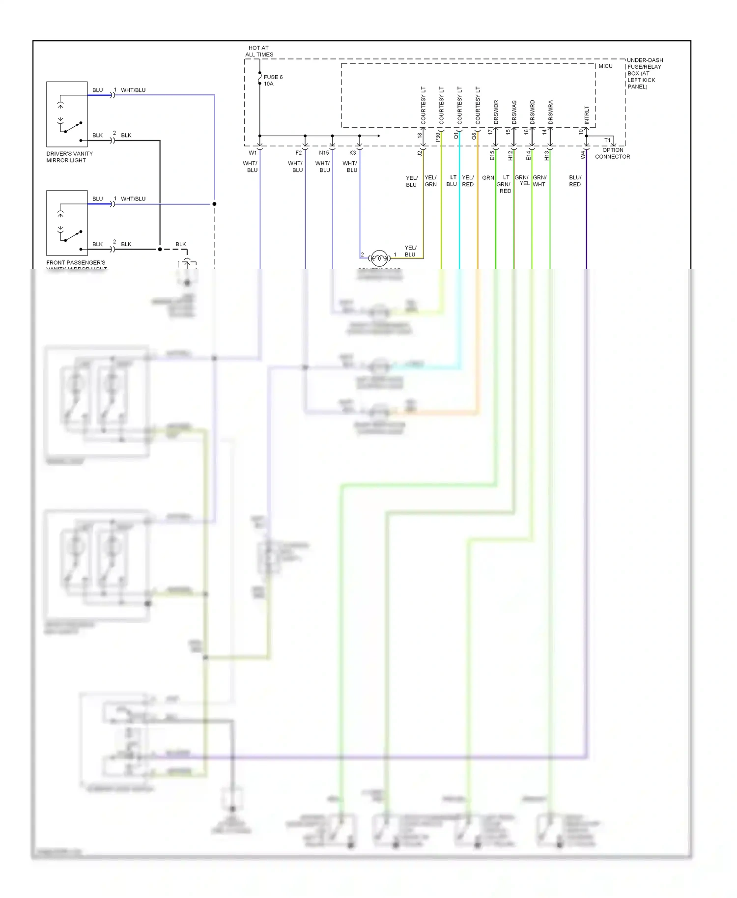 Wiring diagram interior light switch for Honda Ridgeline I (2005-2009) (1 of 4)