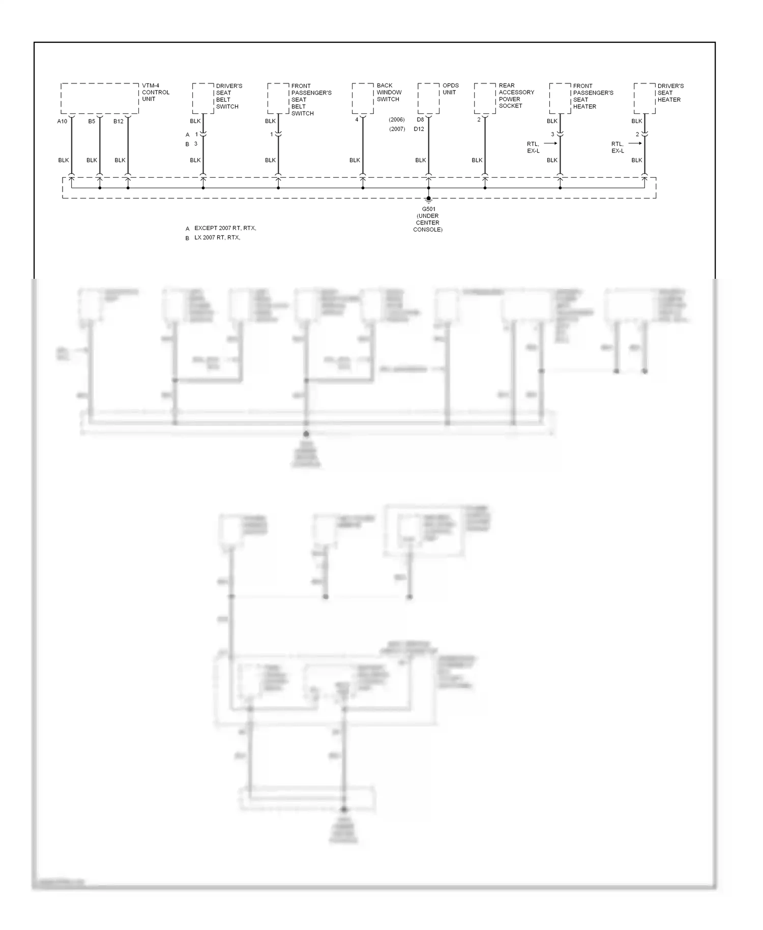 Wiring diagram power mirror switch for Honda Ridgeline I (2005-2009) (1 of 5)