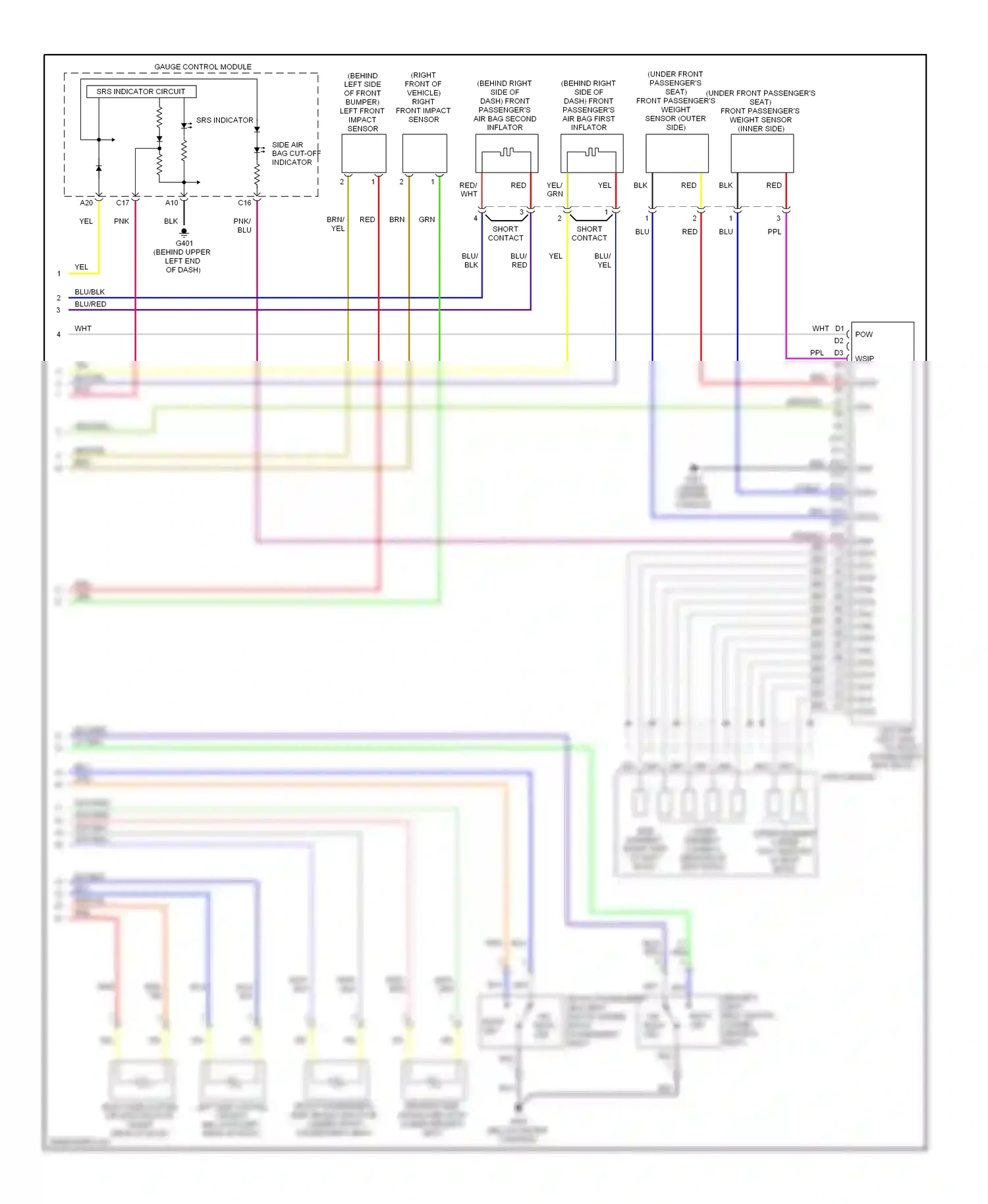 Wiring diagram srs indicator for Honda Ridgeline I (2005-2009) (1 of 1)