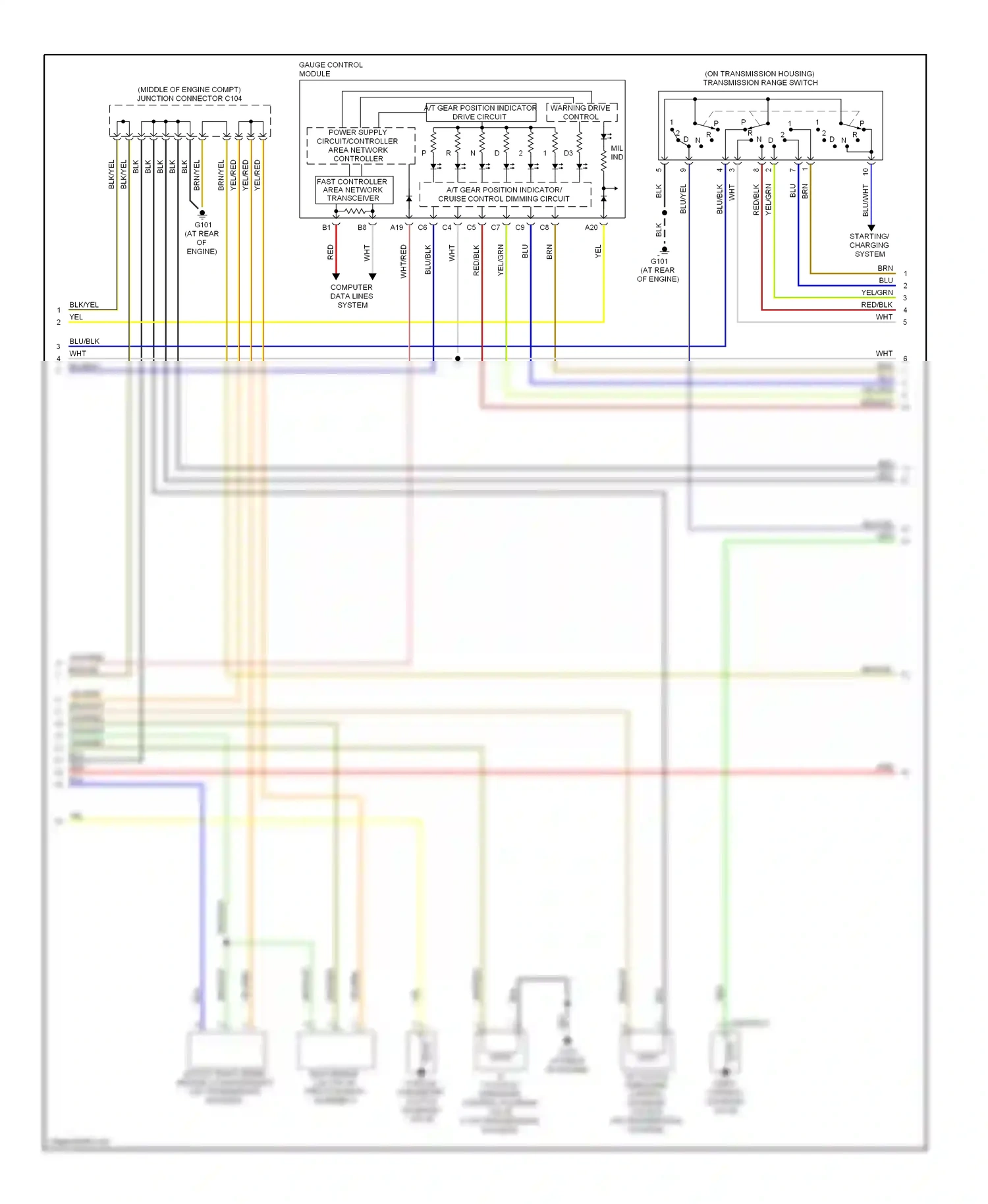 Wiring diagram warning drive control for Honda Ridgeline I (2005-2009) (1 of 2)