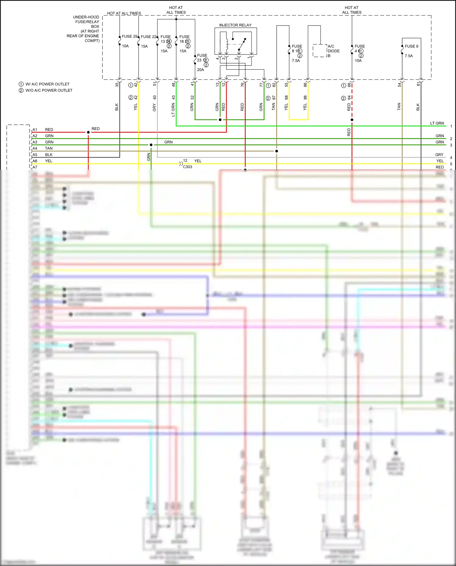 Wiring diagram a/c diode b for Honda Ridgeline II facelift (2021-2024) (3 of 3)