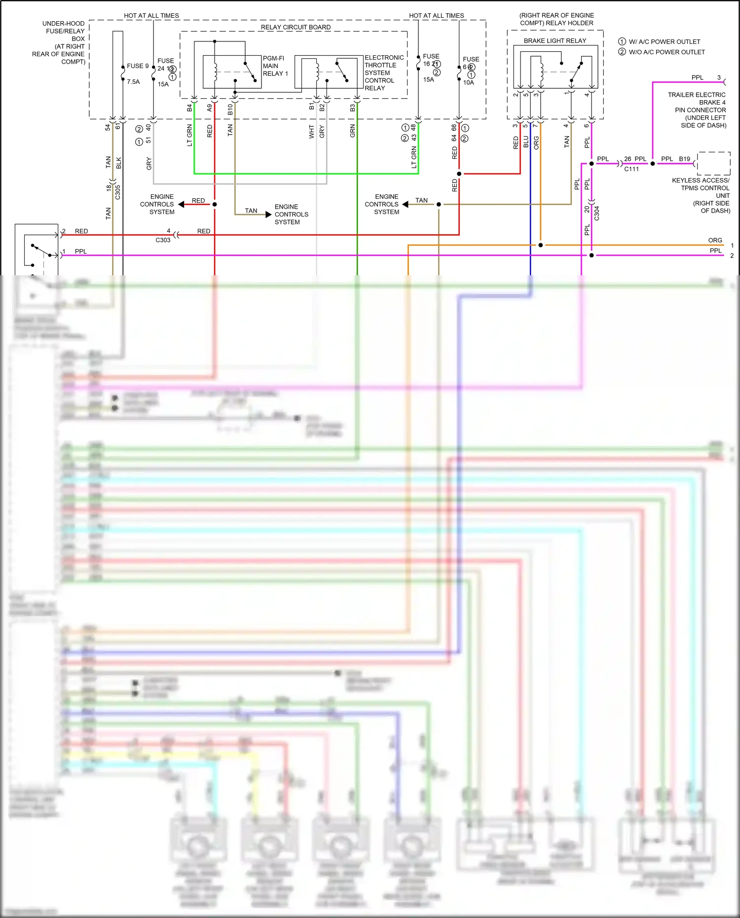 Wiring diagram app sensor a/b for Honda Ridgeline II facelift (2021-2024) (1 of 2)
