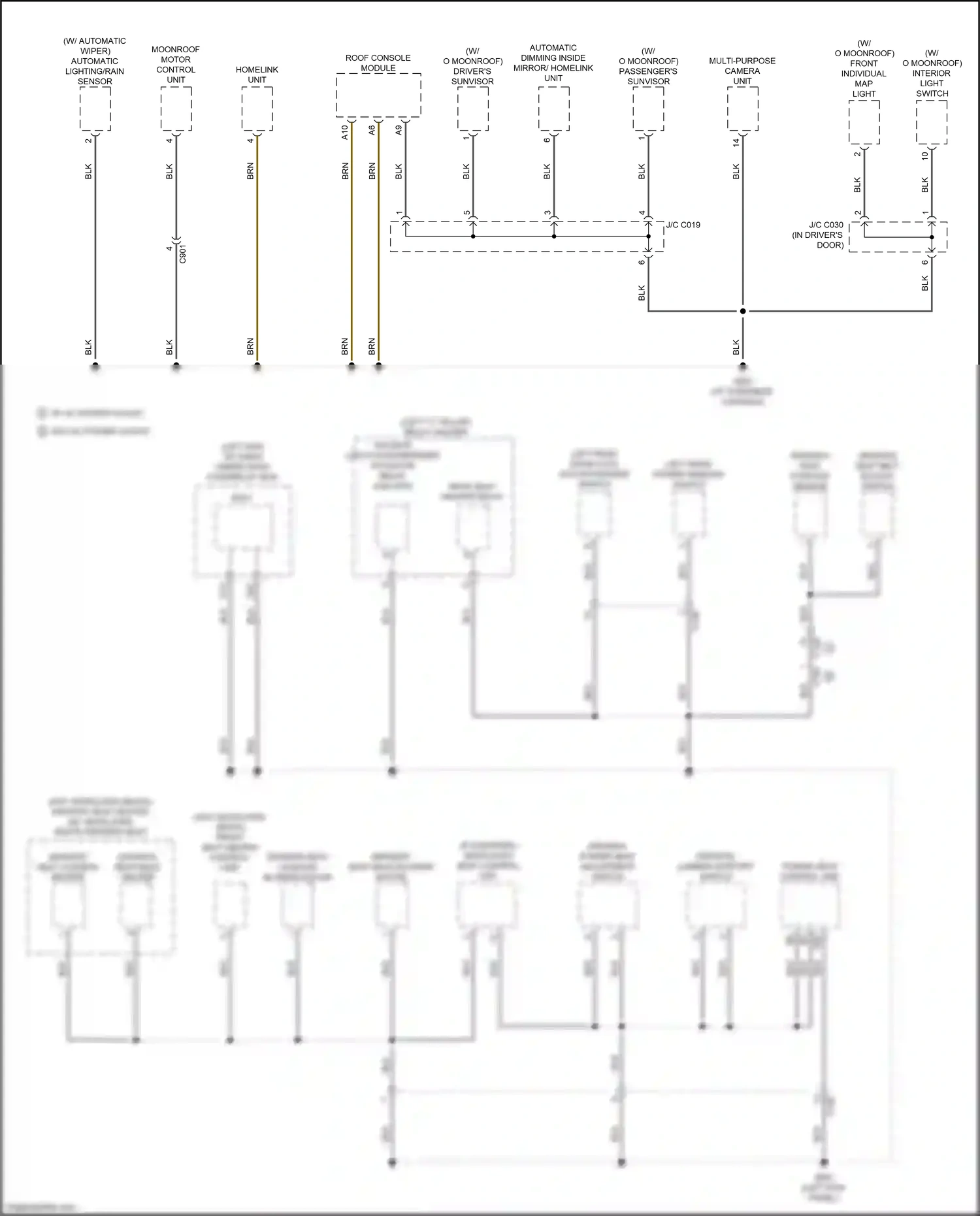 Wiring diagram automatic lighting/rain sensor for Honda Ridgeline II facelift (2021-2024) (2 of 2)