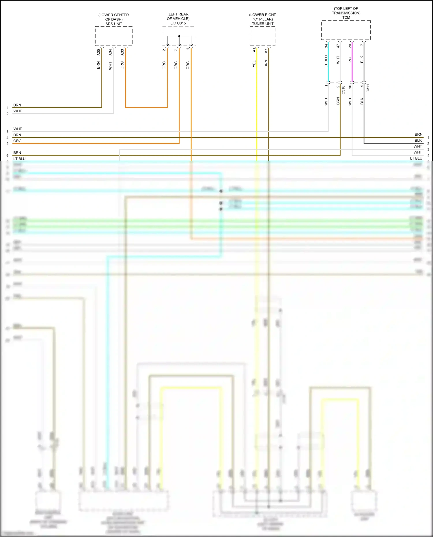 Wiring diagram cd player unit for Honda Ridgeline II facelift (2021-2024) (1 of 2)