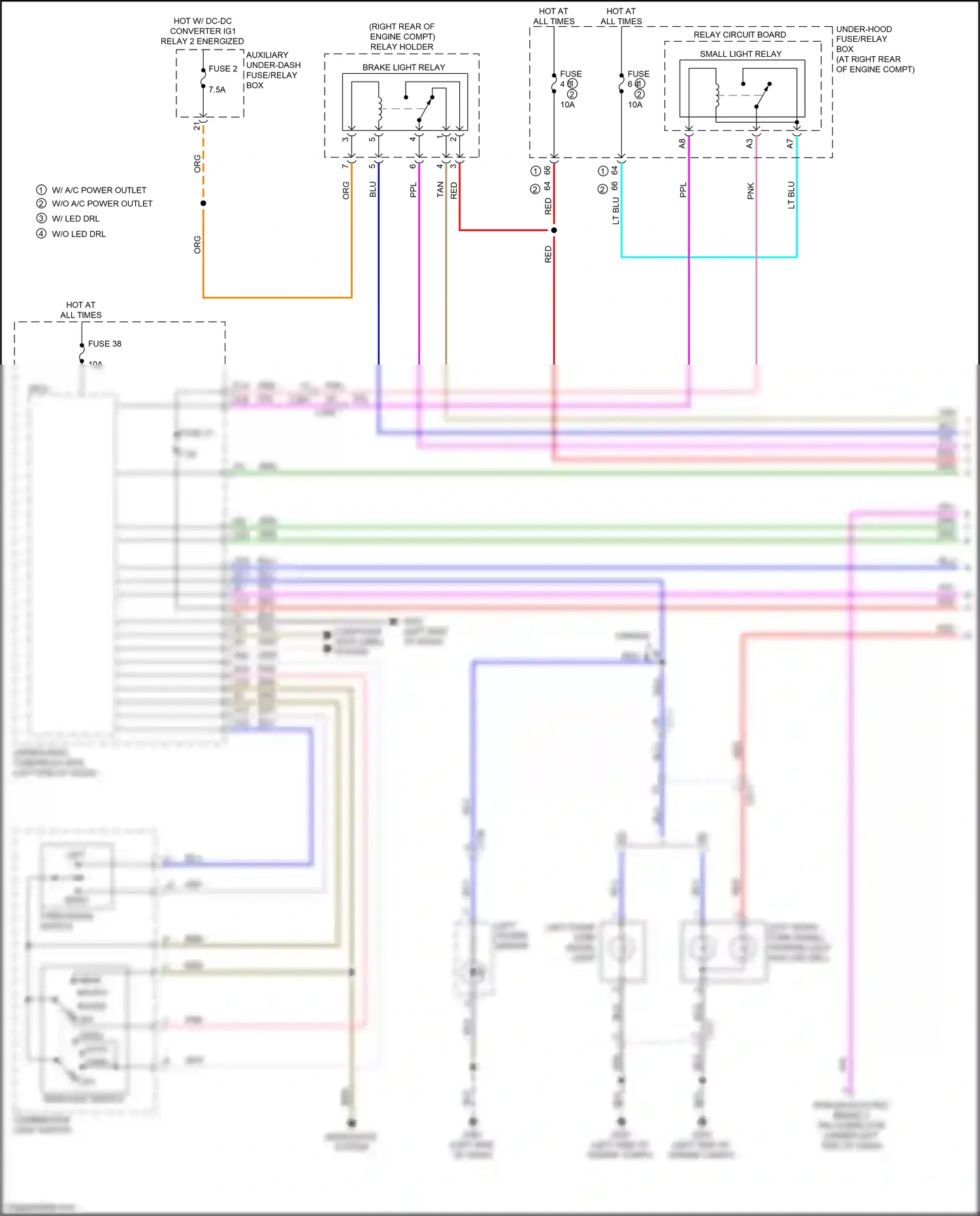 Wiring diagram combination light switch for Honda Ridgeline II facelift (2021-2024) (2 of 4)