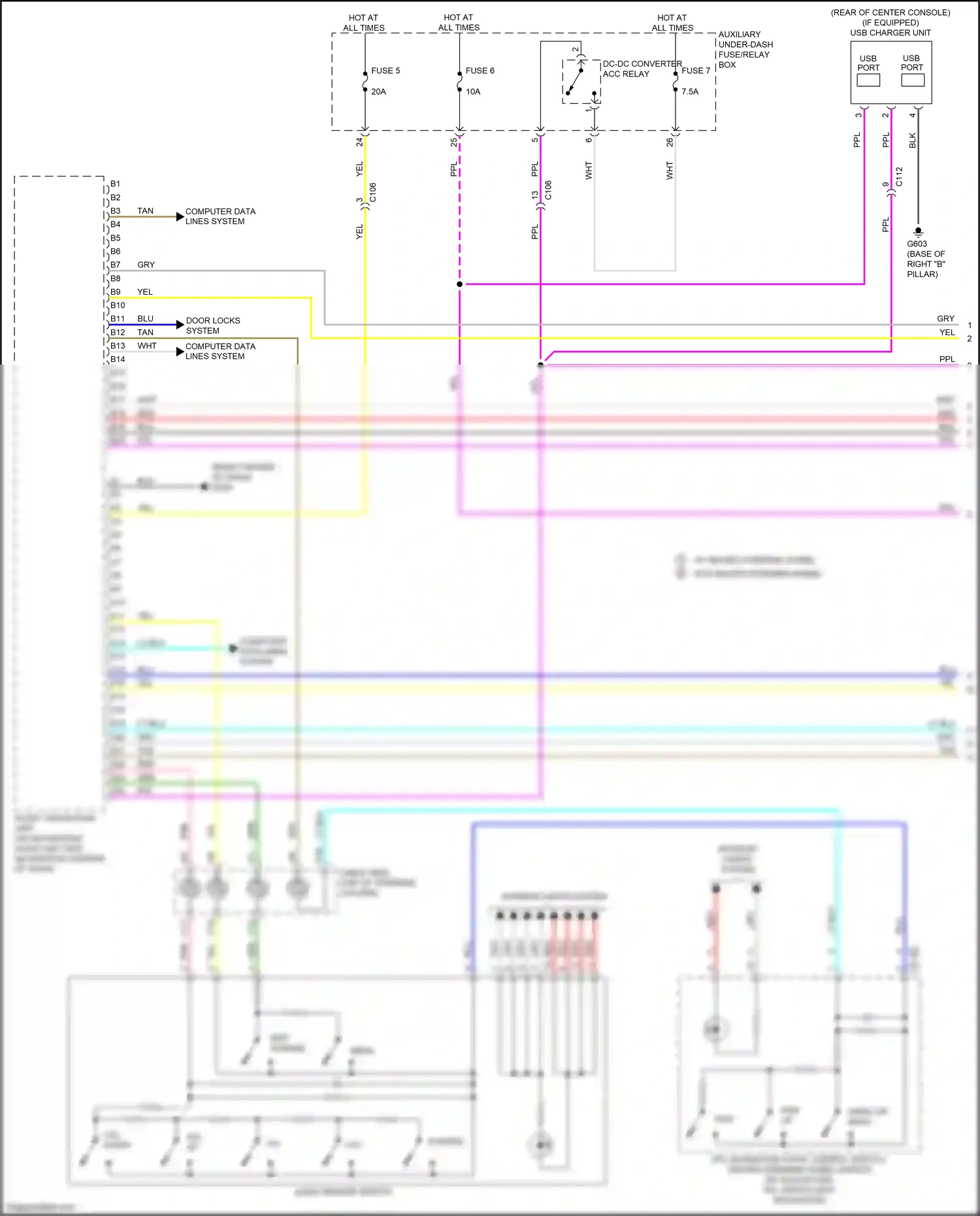 Wiring diagram computer data lines system for Honda Ridgeline II facelift (2021-2024) (16 of 70)