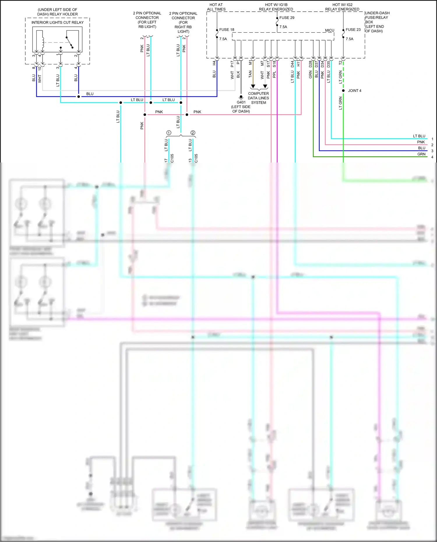 Wiring diagram computer data lines system for Honda Ridgeline II facelift (2021-2024) (14 of 70)