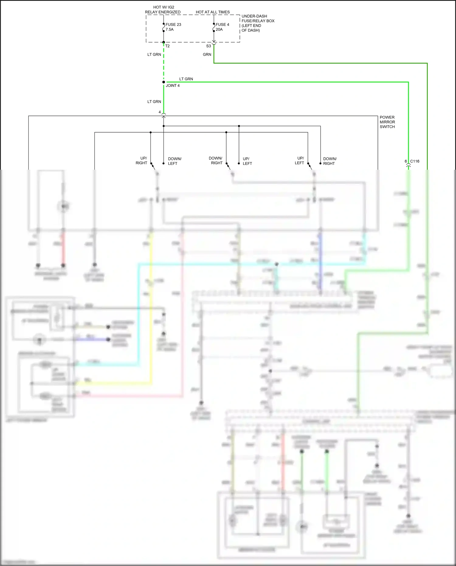 Wiring diagram down/ left for Honda Ridgeline II facelift (2021-2024) (1 of 1)