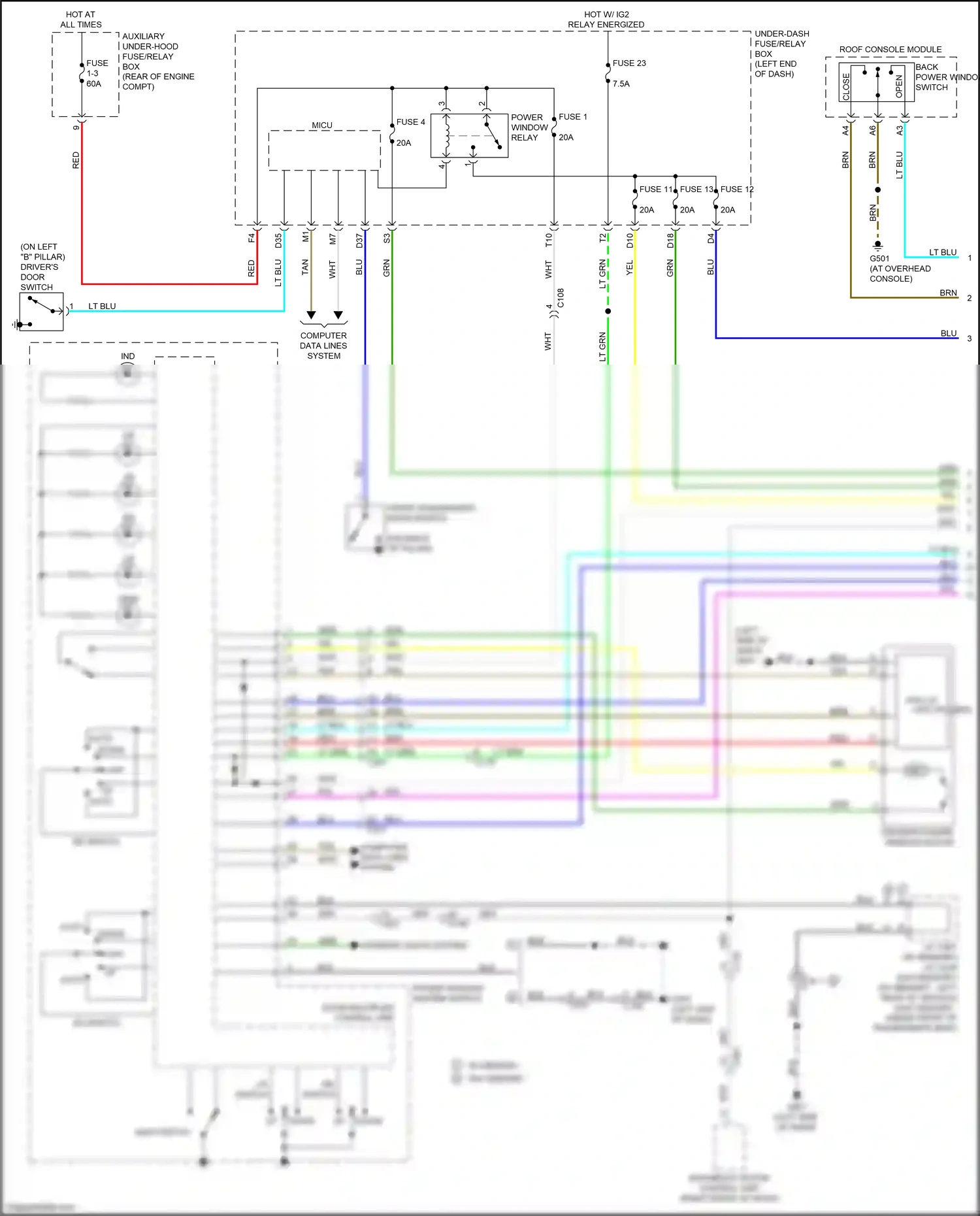 Wiring diagram dr switch for Honda Ridgeline II facelift (2021-2024) (1 of 1)