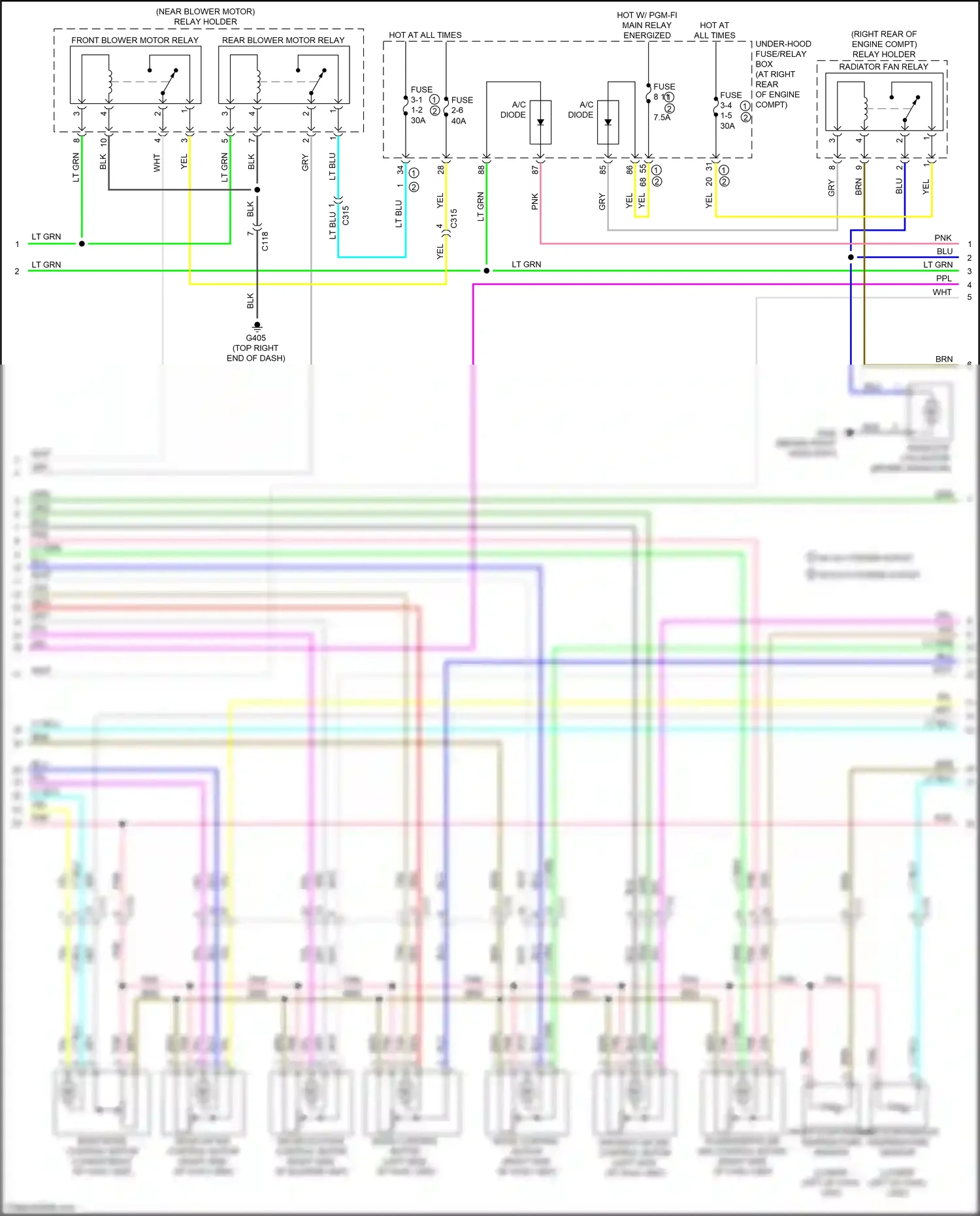 Wiring diagram front evaporator temperature sensor for Honda Ridgeline II facelift (2021-2024) (1 of 1)