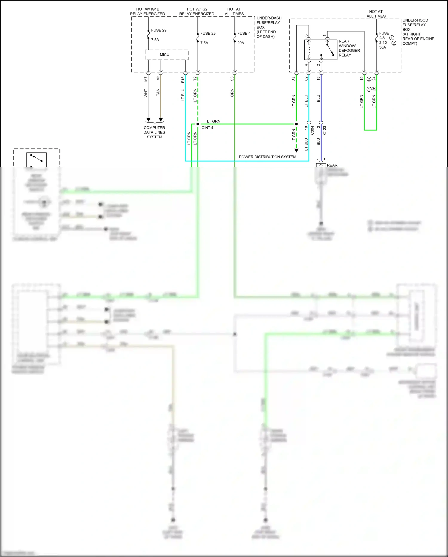 Wiring diagram front passenger's power window switch for Honda Ridgeline II facelift (2021-2024) (5 of 10)