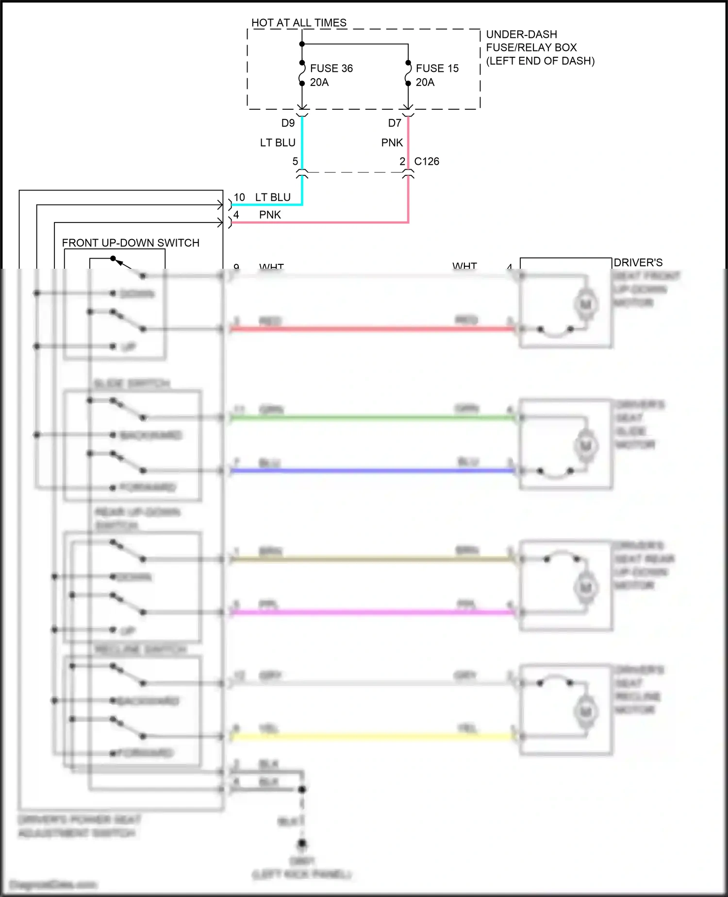 Wiring diagram front up-down switch for Honda Ridgeline II facelift (2021-2024) (1 of 1)