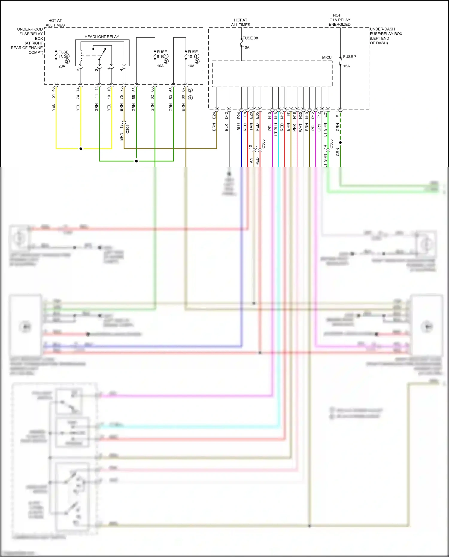 Wiring diagram headlight switch for Honda Ridgeline II facelift (2021-2024) (3 of 4)
