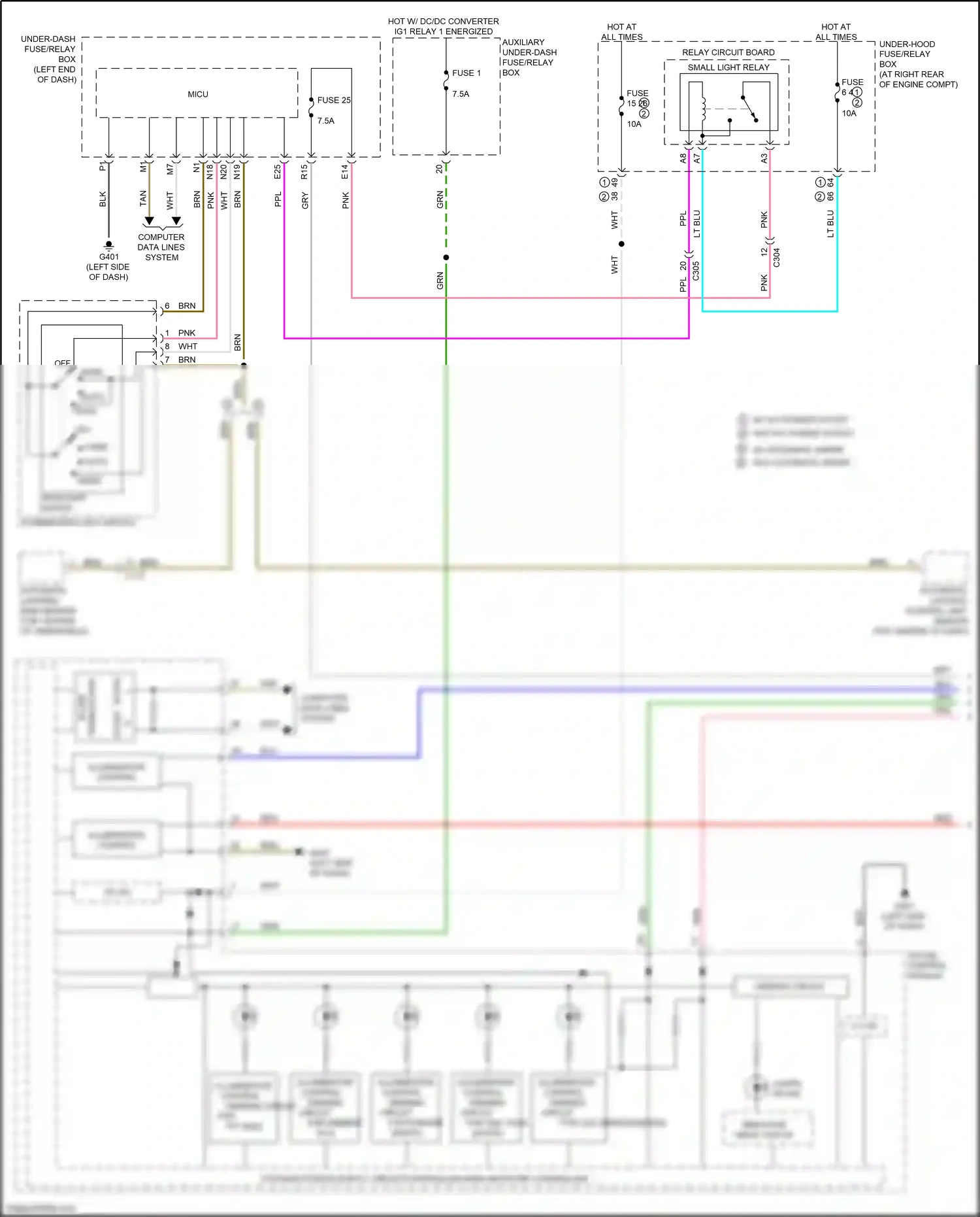 Wiring diagram headlight switch for Honda Ridgeline II facelift (2021-2024) (4 of 4)