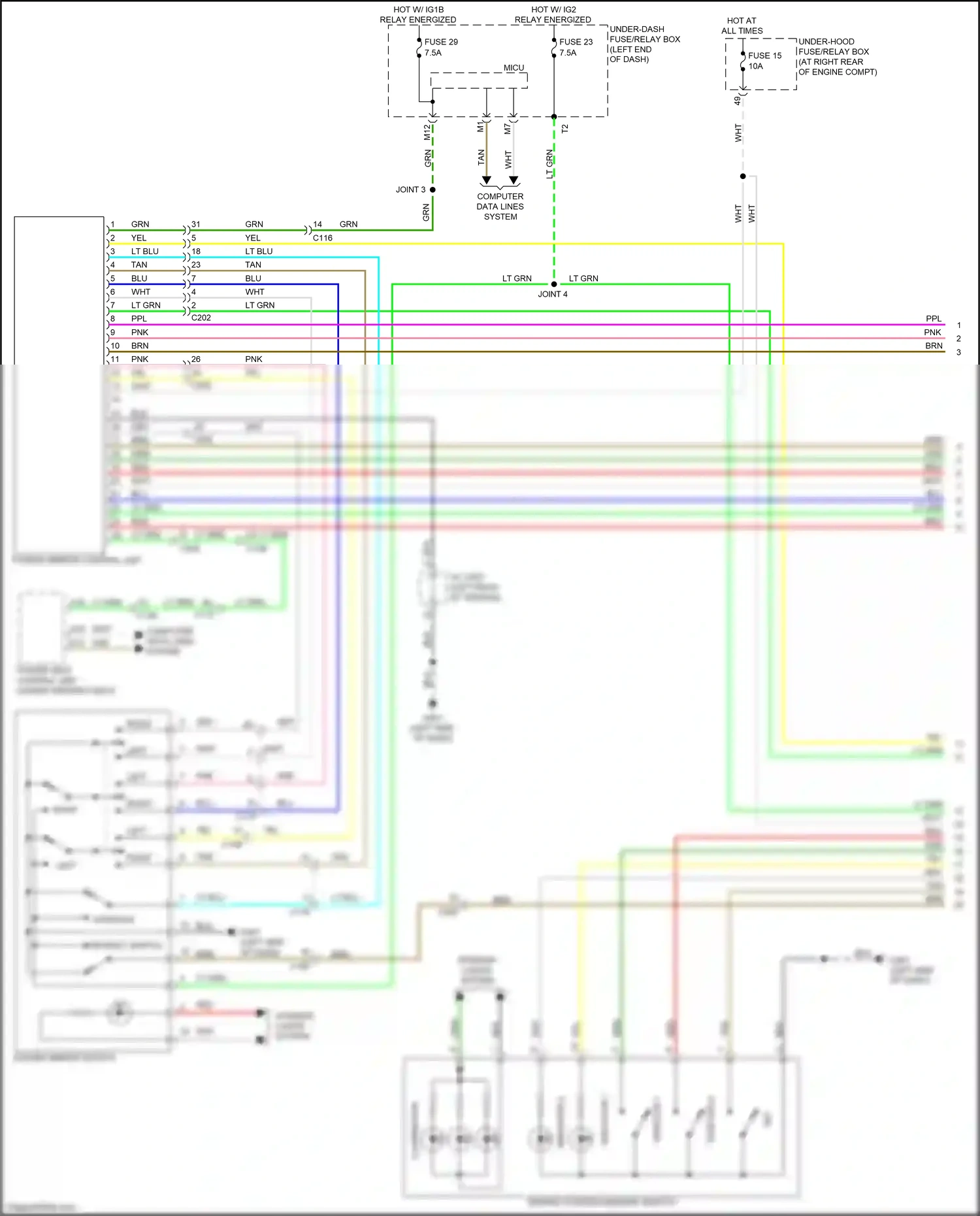 Wiring diagram indicator 2 for Honda Ridgeline II facelift (2021-2024) (1 of 2)
