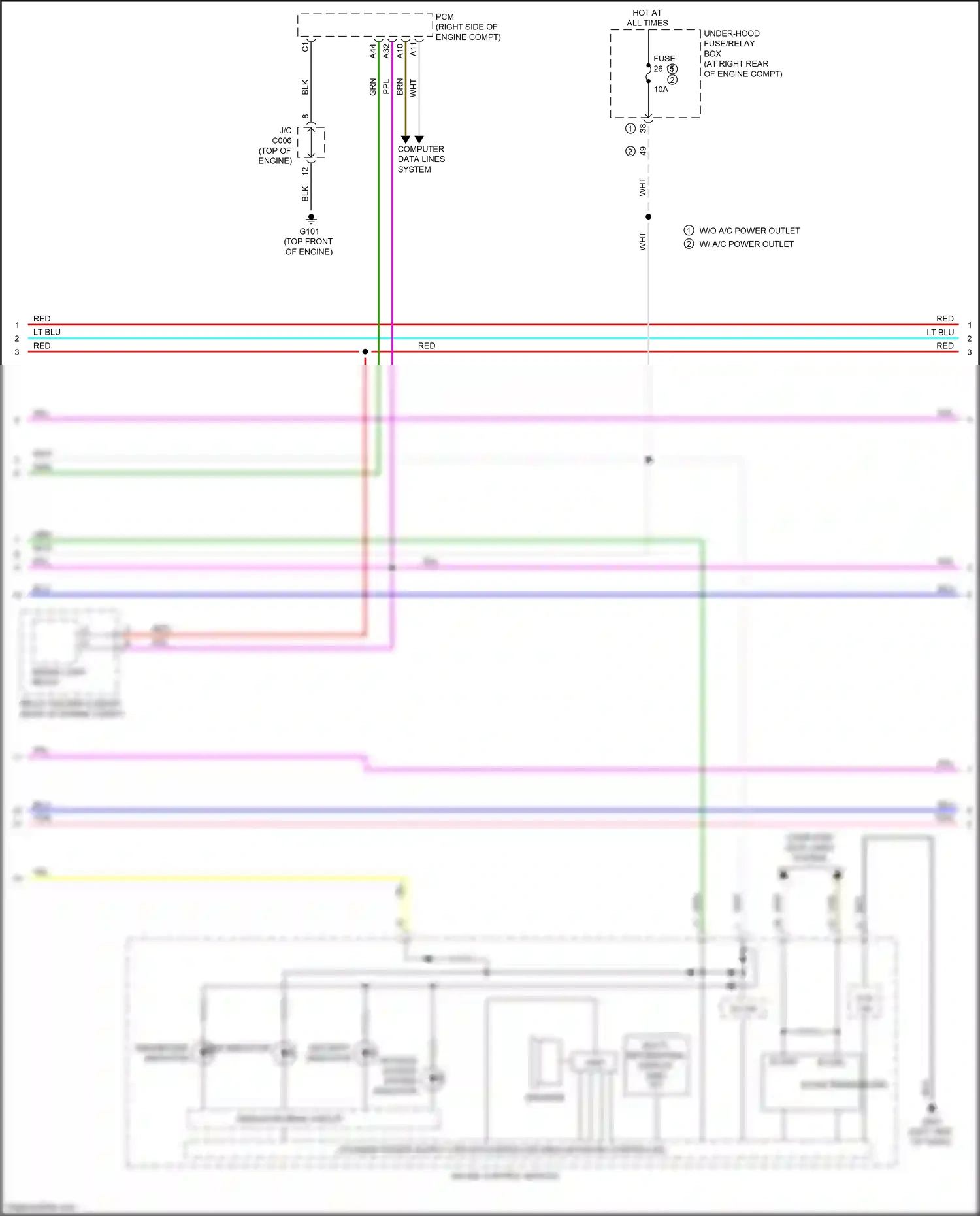 Wiring diagram keyless access system indicator for Honda Ridgeline II facelift (2021-2024) (1 of 2)