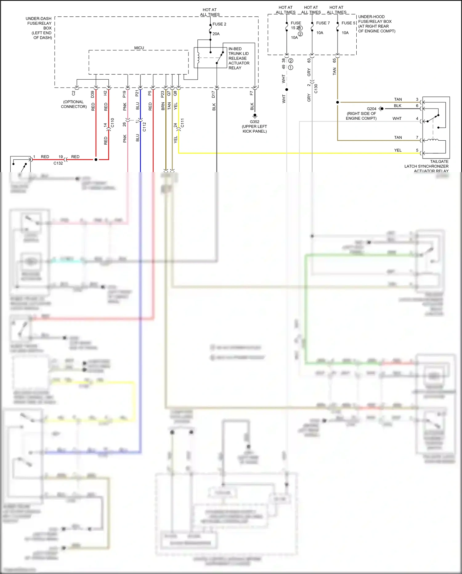 Wiring diagram keyless access/ tpms control unit for Honda Ridgeline II facelift (2021-2024) (8 of 14)