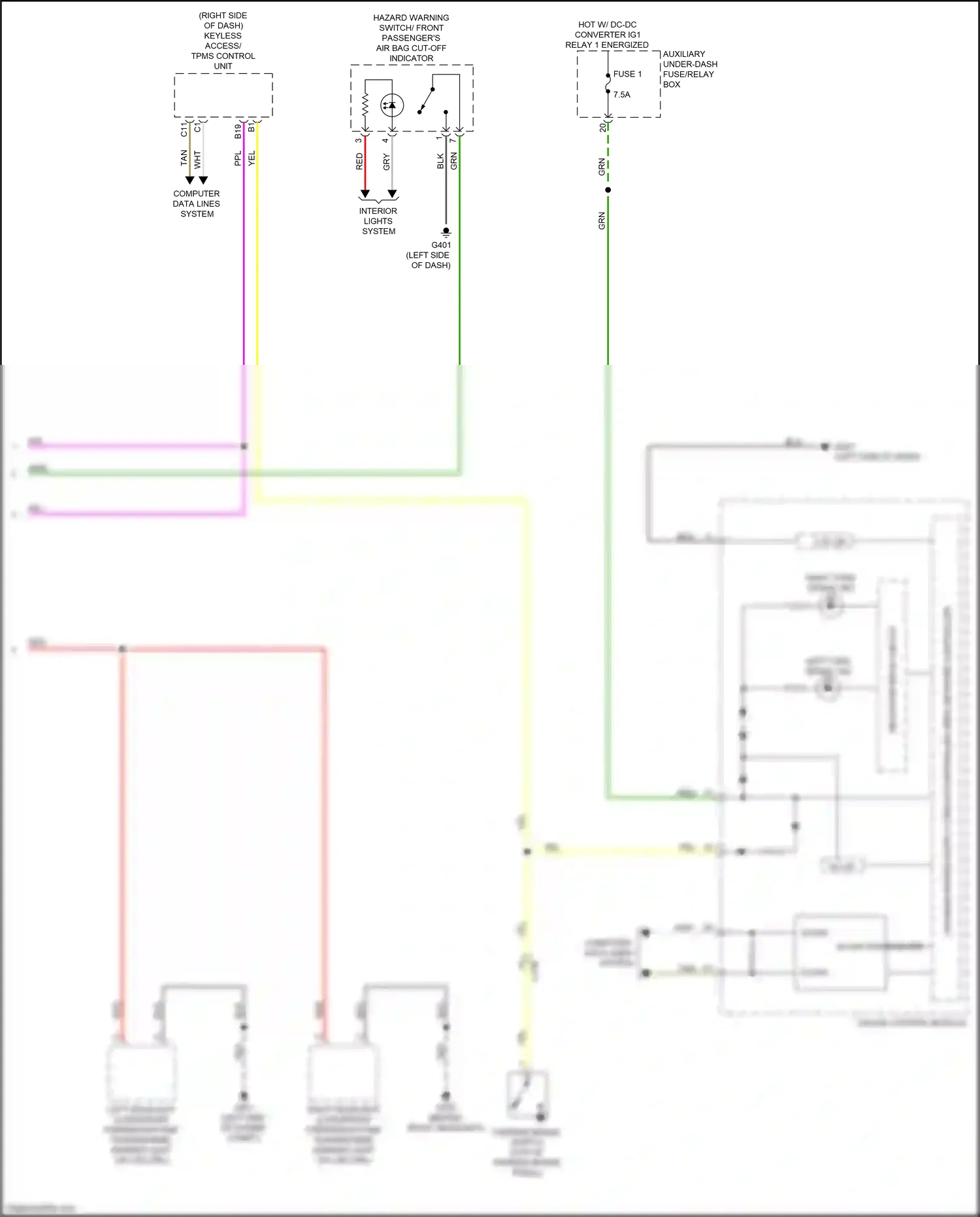 Wiring diagram keyless access/ tpms control unit for Honda Ridgeline II facelift (2021-2024) (4 of 14)