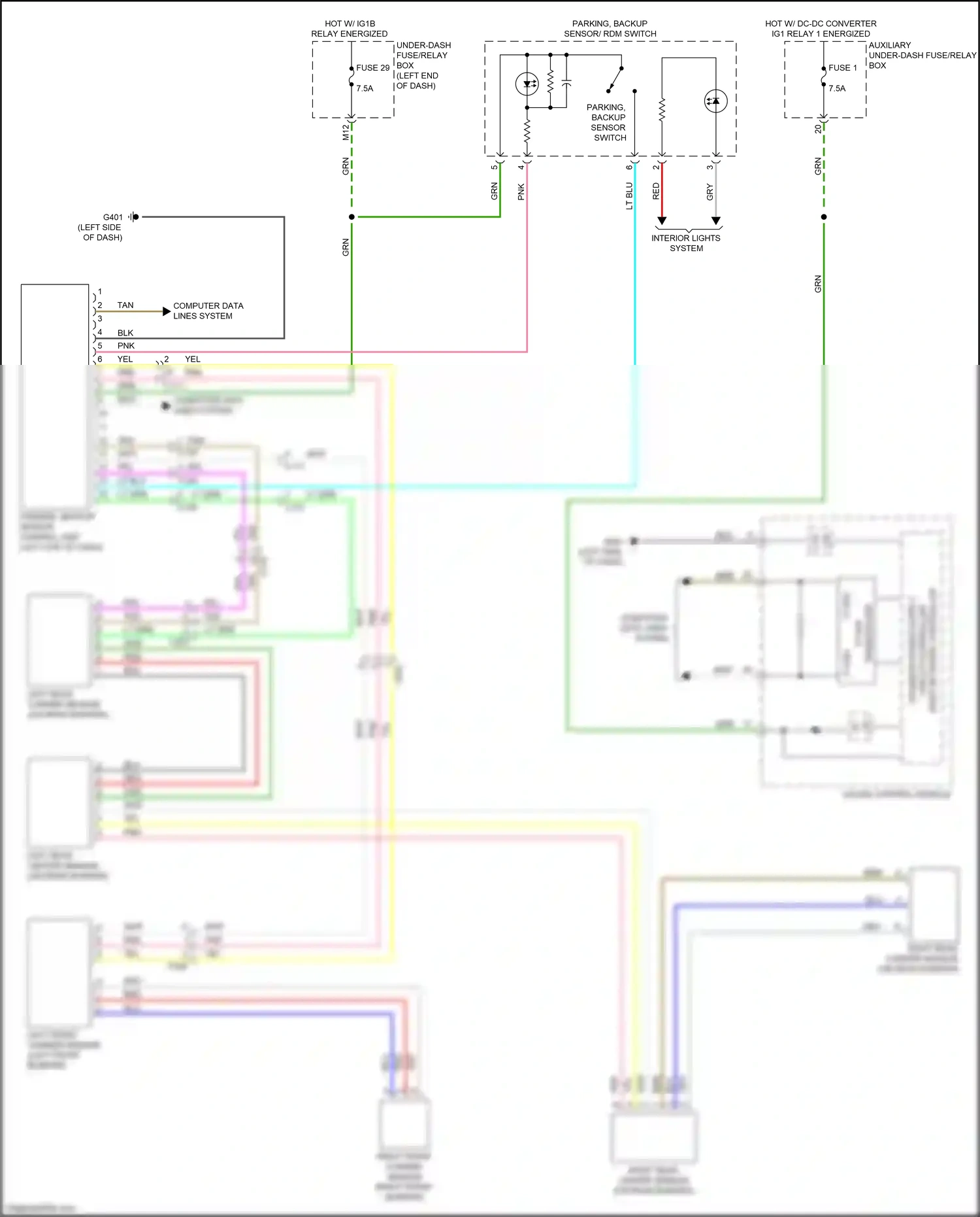 Wiring diagram left rear corner sensor for Honda Ridgeline II facelift (2021-2024) (1 of 1)