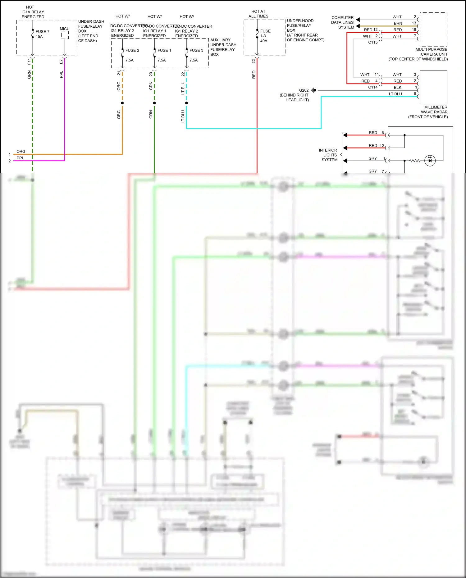 Wiring diagram main switch for Honda Ridgeline II facelift (2021-2024) (1 of 2)