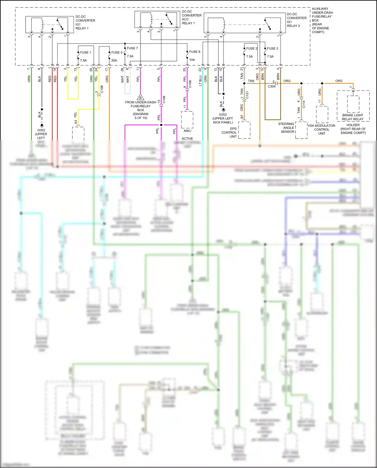 Wiring diagram parking, backup sensor rdm switch for Honda Ridgeline II facelift (2021-2024) (4 of 5)