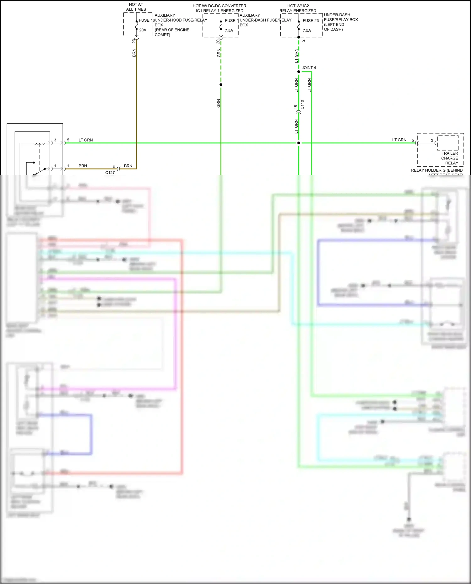 Wiring diagram rear control panel for Honda Ridgeline II facelift (2021-2024) (5 of 5)