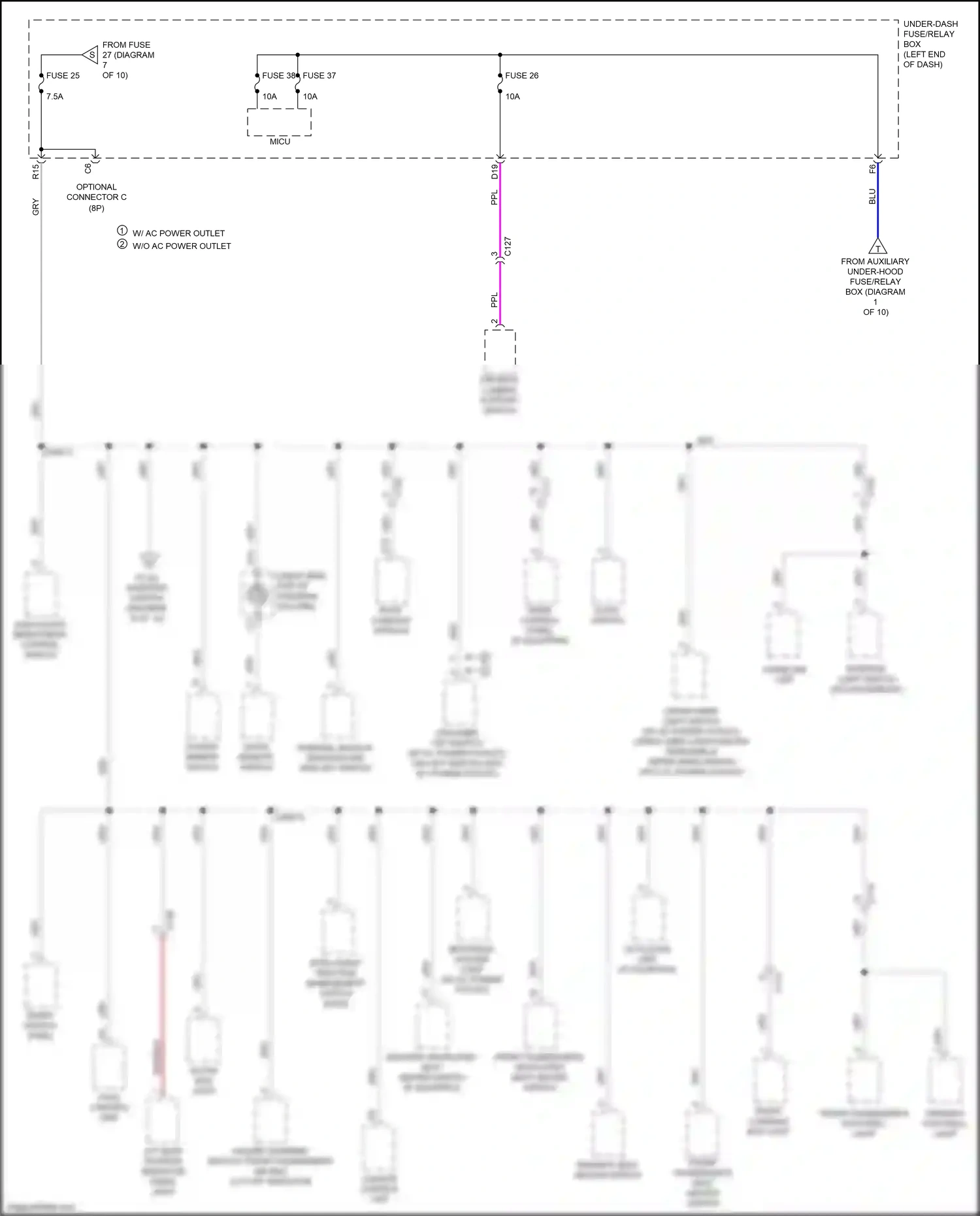 Honda Ridgeline II (2016-2021) a/t gear position indicator panel light wiring diagram  (2 of 2)