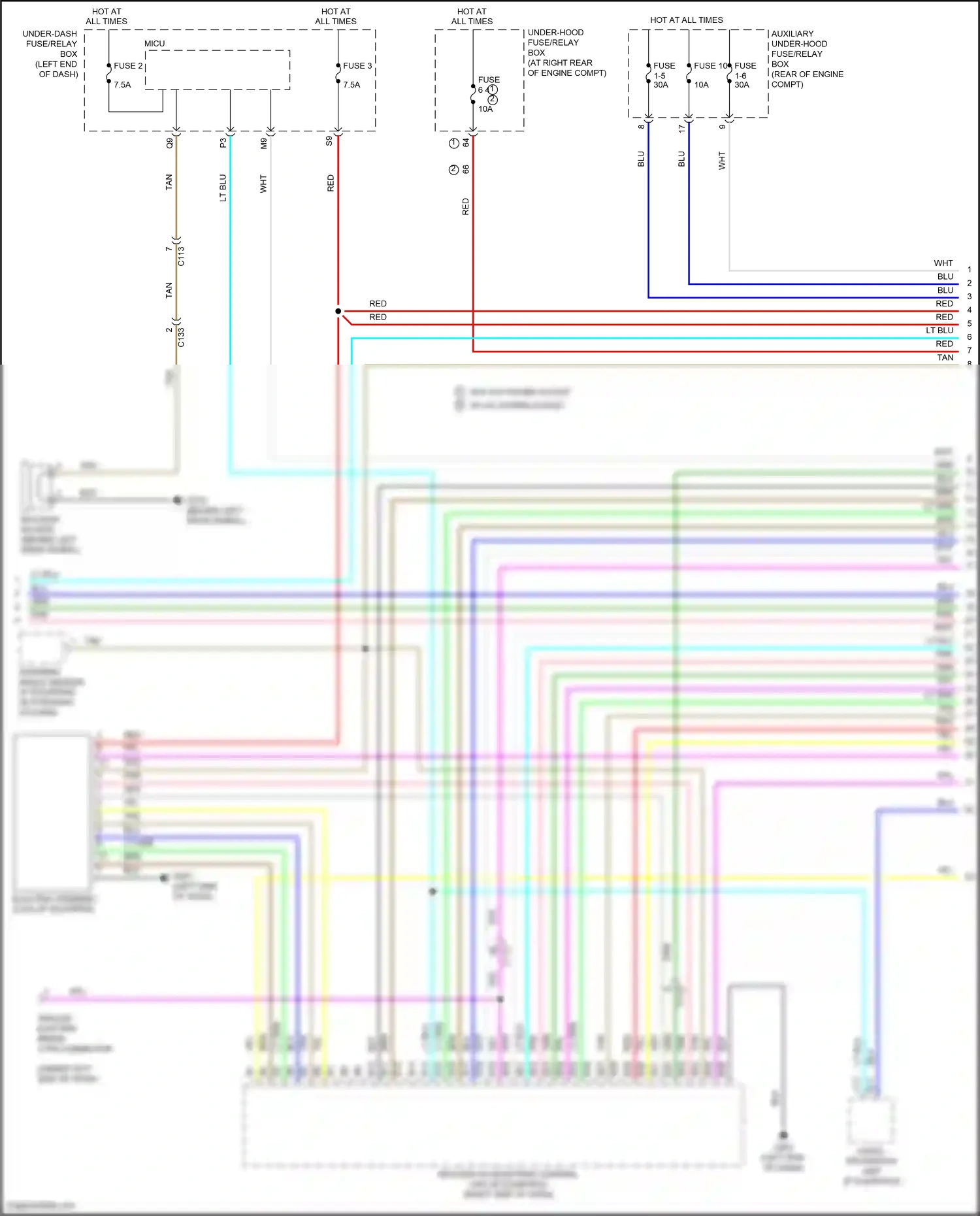 Honda Ridgeline II (2016-2021) audio- navigation unit wiring diagram  (11 of 14)