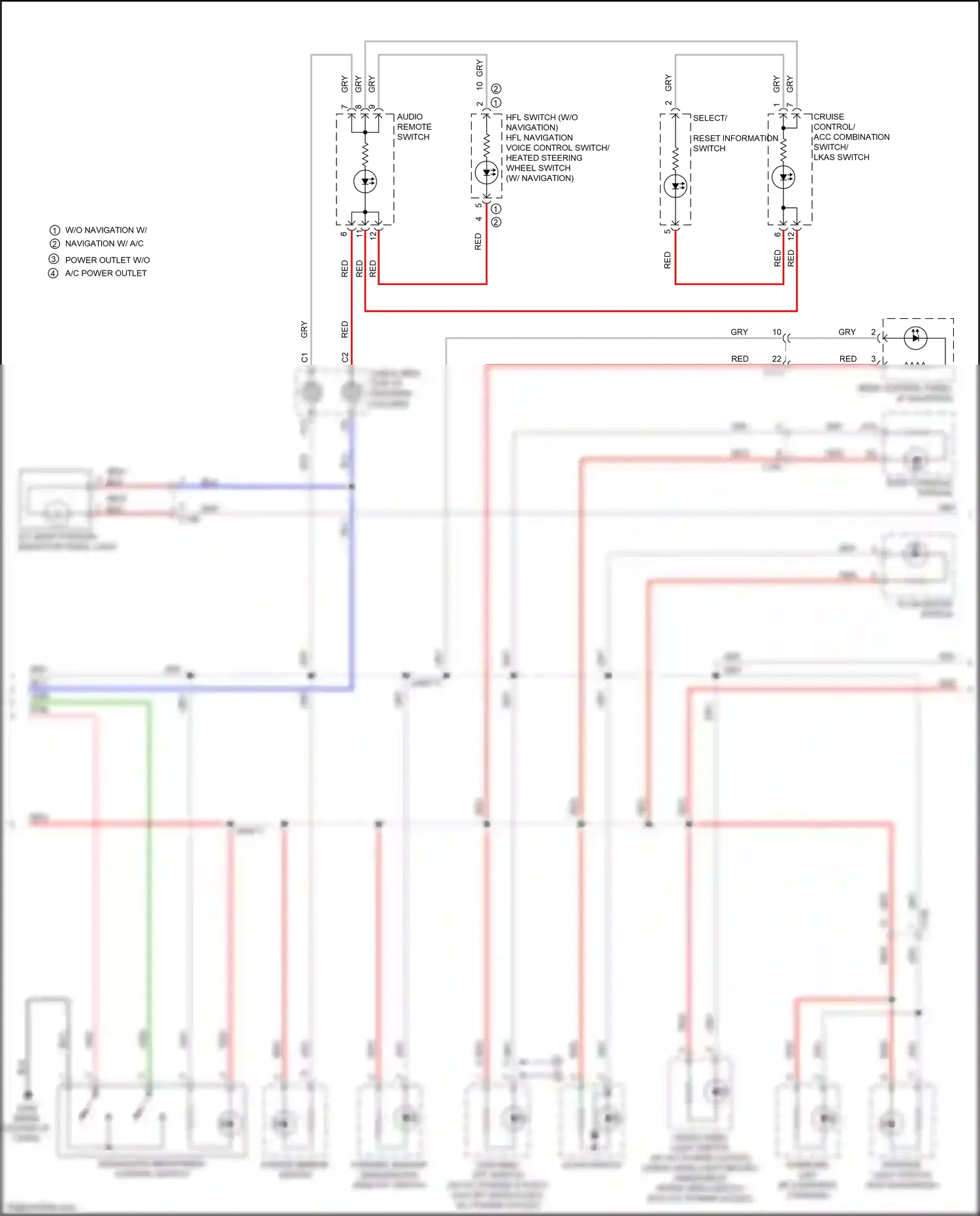 Honda Ridgeline II (2016-2021) cargo area light switch wiring diagram  (2 of 3)