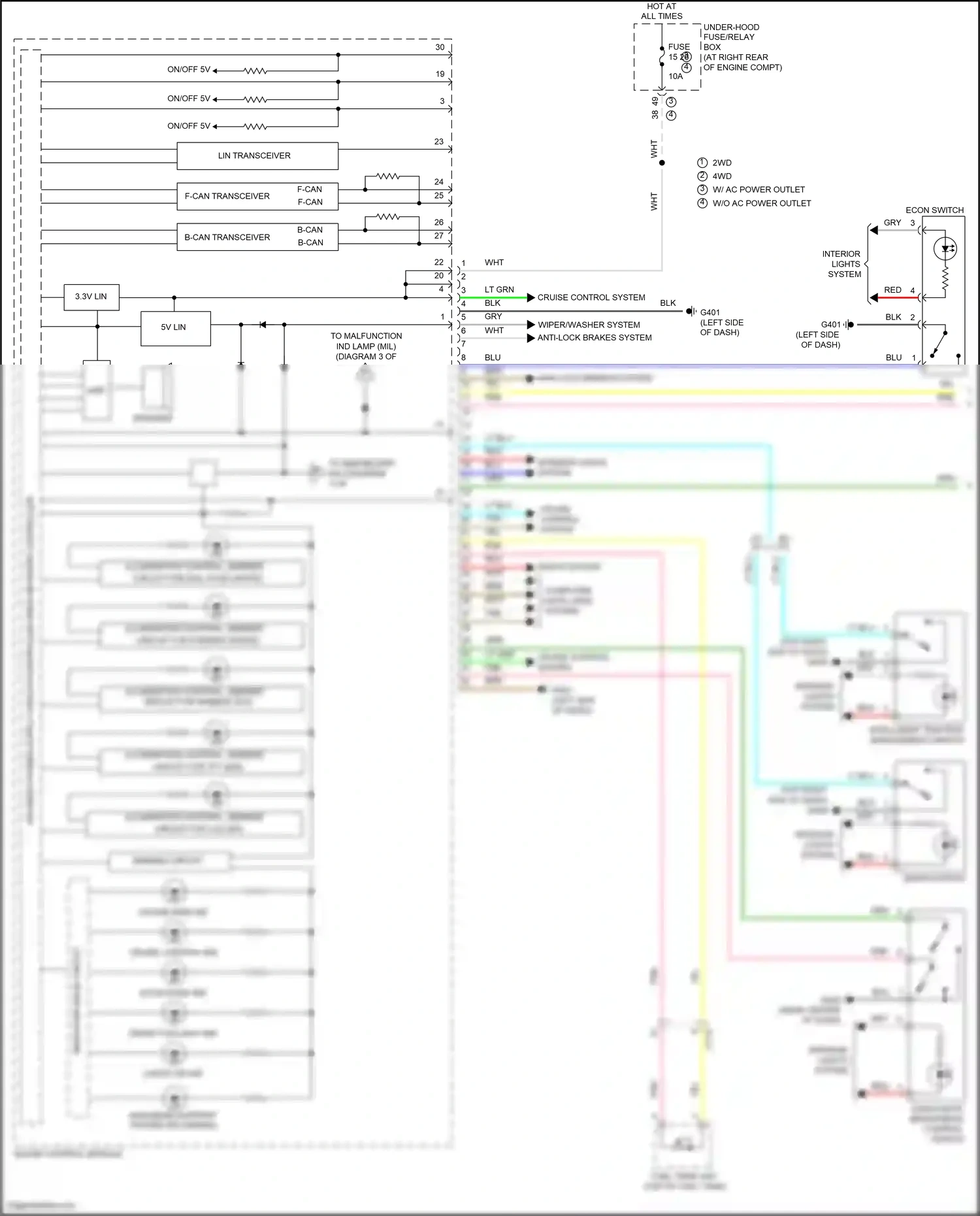 Honda Ridgeline II (2016-2021) computer data lines system wiring diagram  (34 of 83)