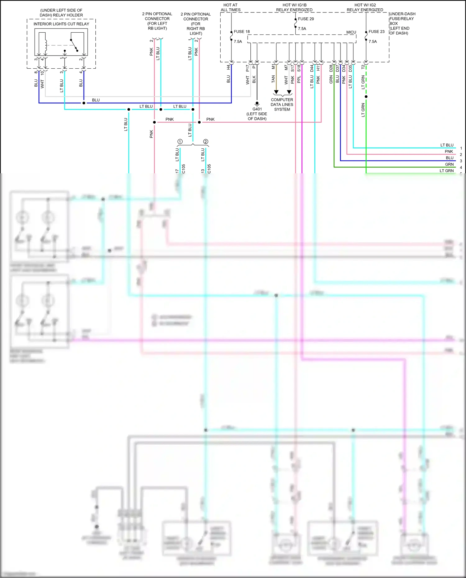 Honda Ridgeline II (2016-2021) computer data lines system wiring diagram  (51 of 83)