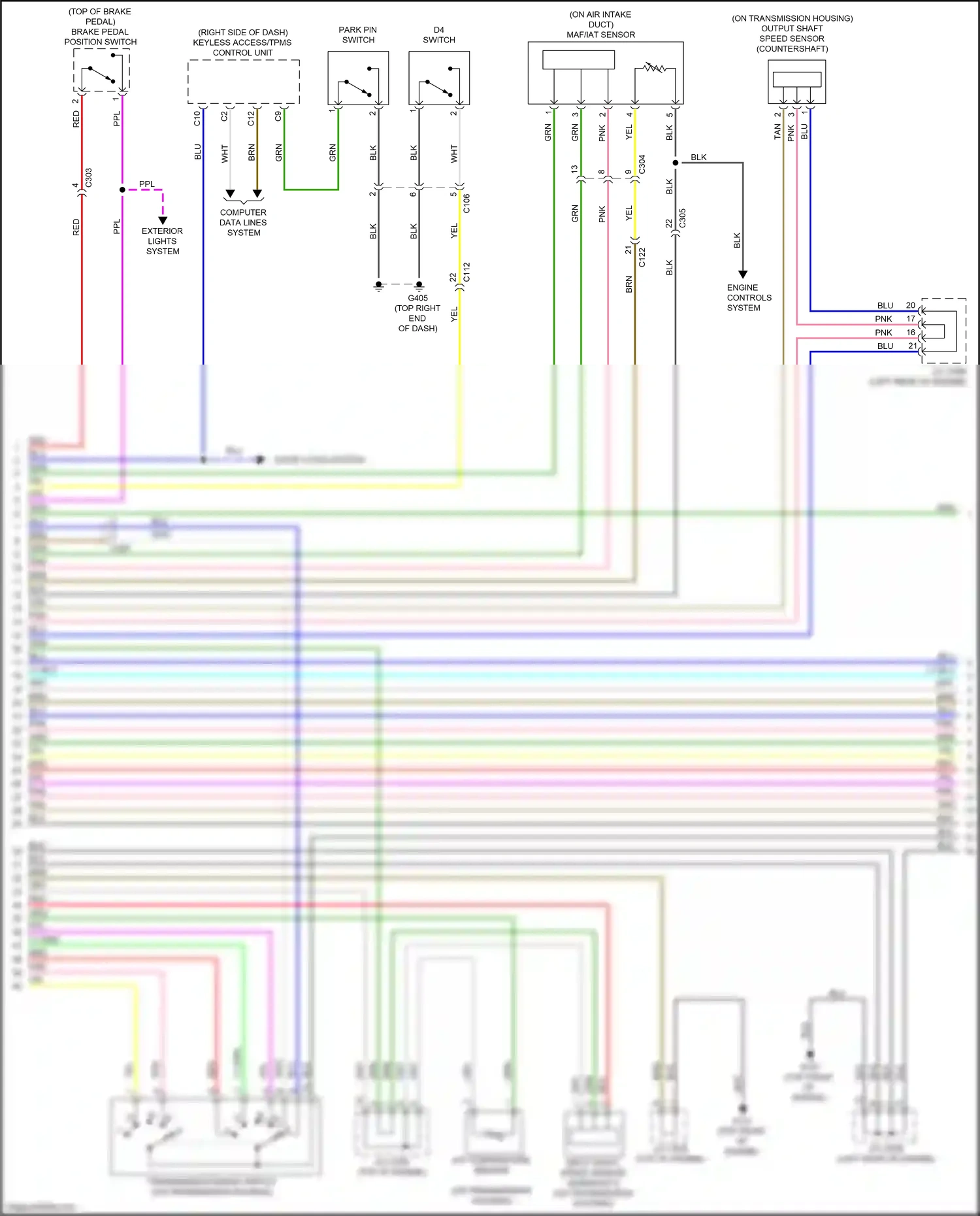 Honda Ridgeline II (2016-2021) engine controls system wiring diagram  (1 of 5)