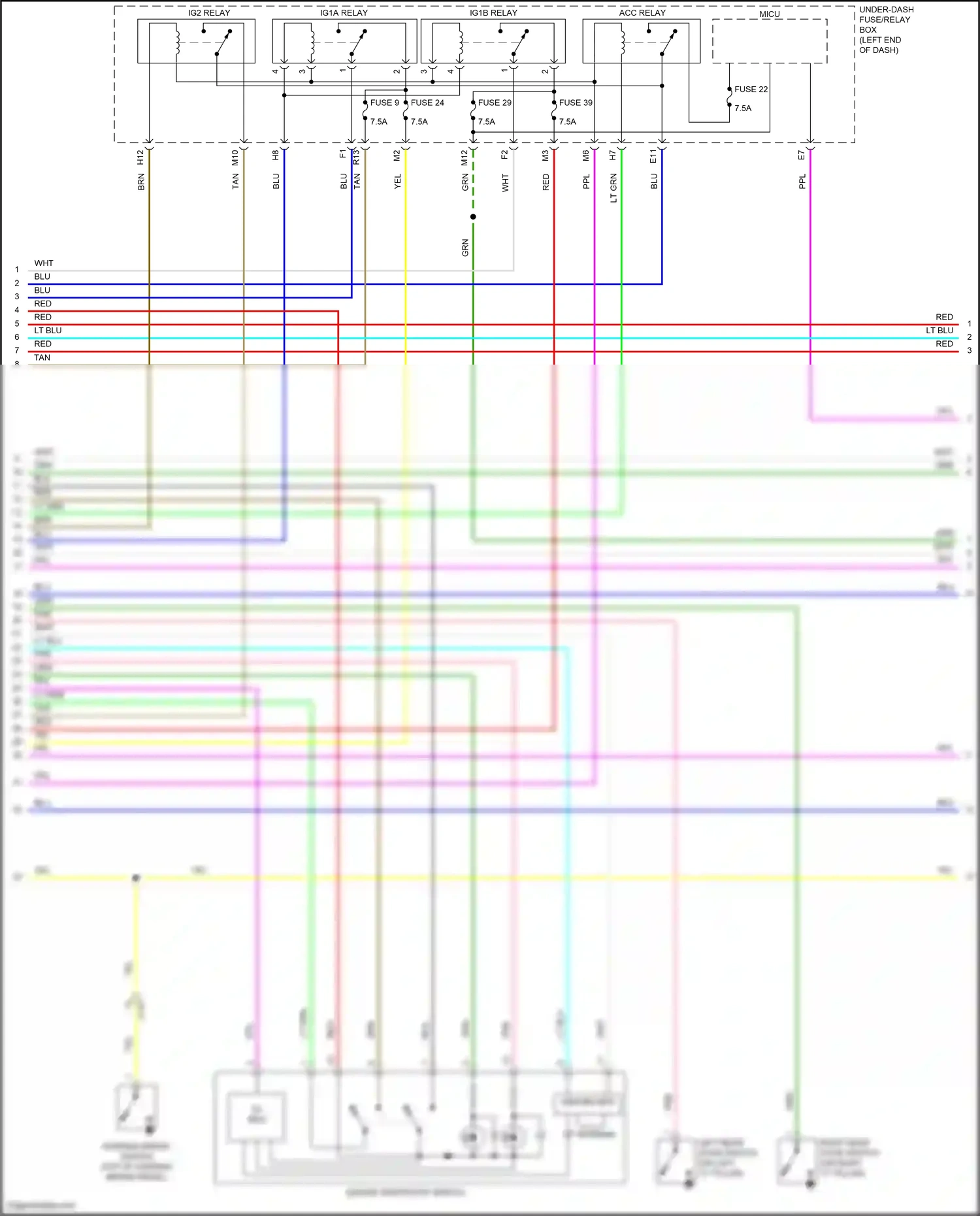 Honda Ridgeline II (2016-2021) engine start/stop switch wiring diagram  (1 of 4)
