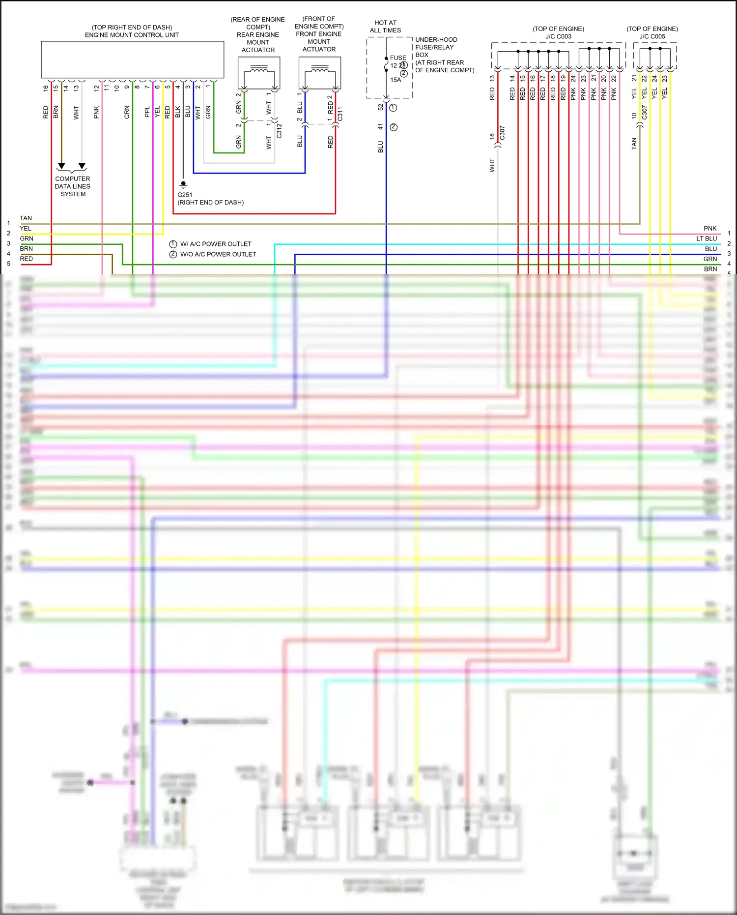Honda Ridgeline II (2016-2021) front engine mount actuator wiring diagram  (1 of 1)