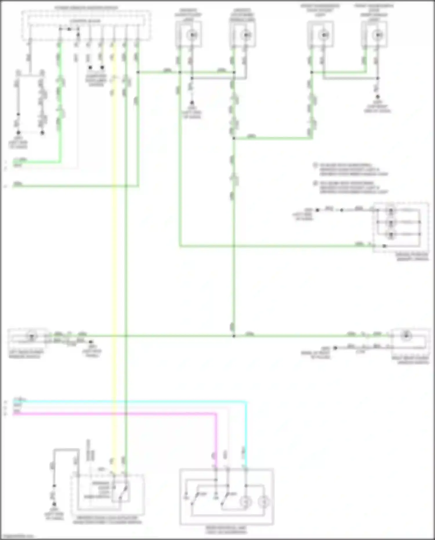 Wiring diagram front passenger's door inner handle light for Honda Ridgeline II (2016-2021) (1 of 2)