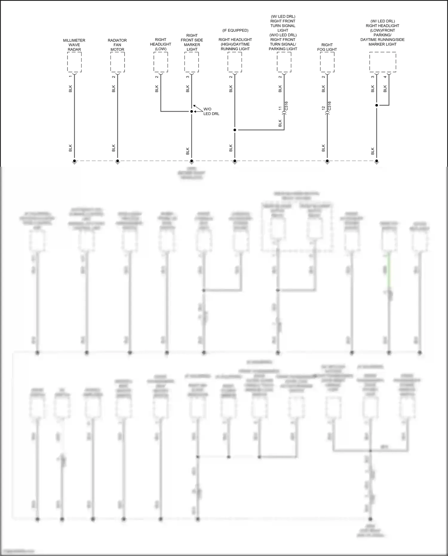 Honda Ridgeline II (2016-2021) front passenger's power window switch wiring diagram  (3 of 10)