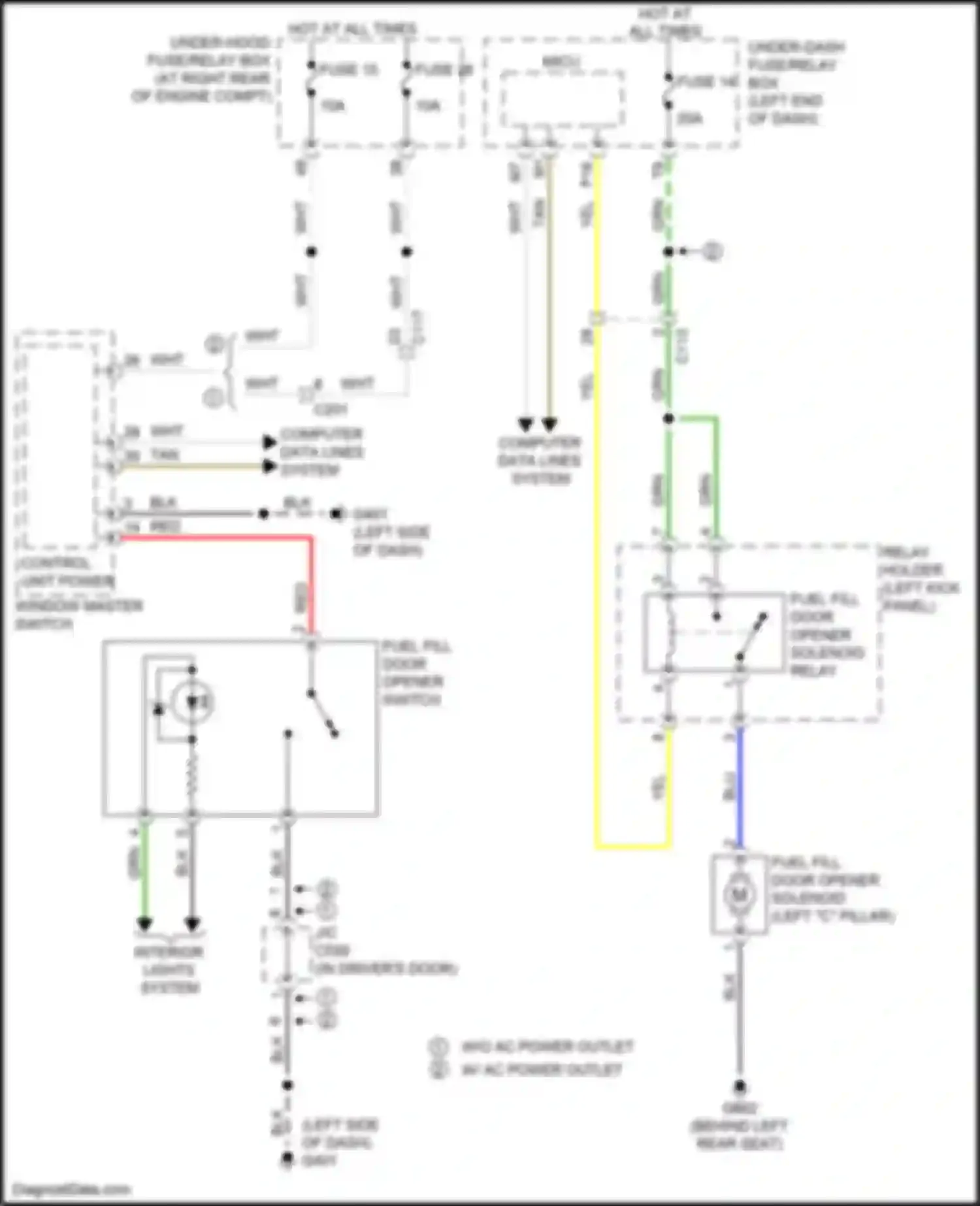Wiring diagram fuse 14 for Honda Ridgeline II (2016-2021) (1 of 8)