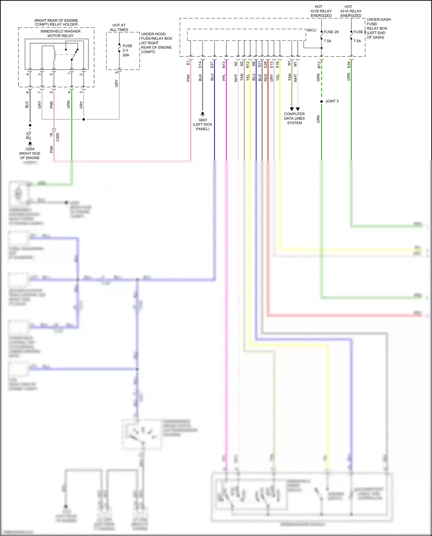 Honda Ridgeline II (2016-2021) keyless access/ tpms control unit wiring diagram  (10 of 13)