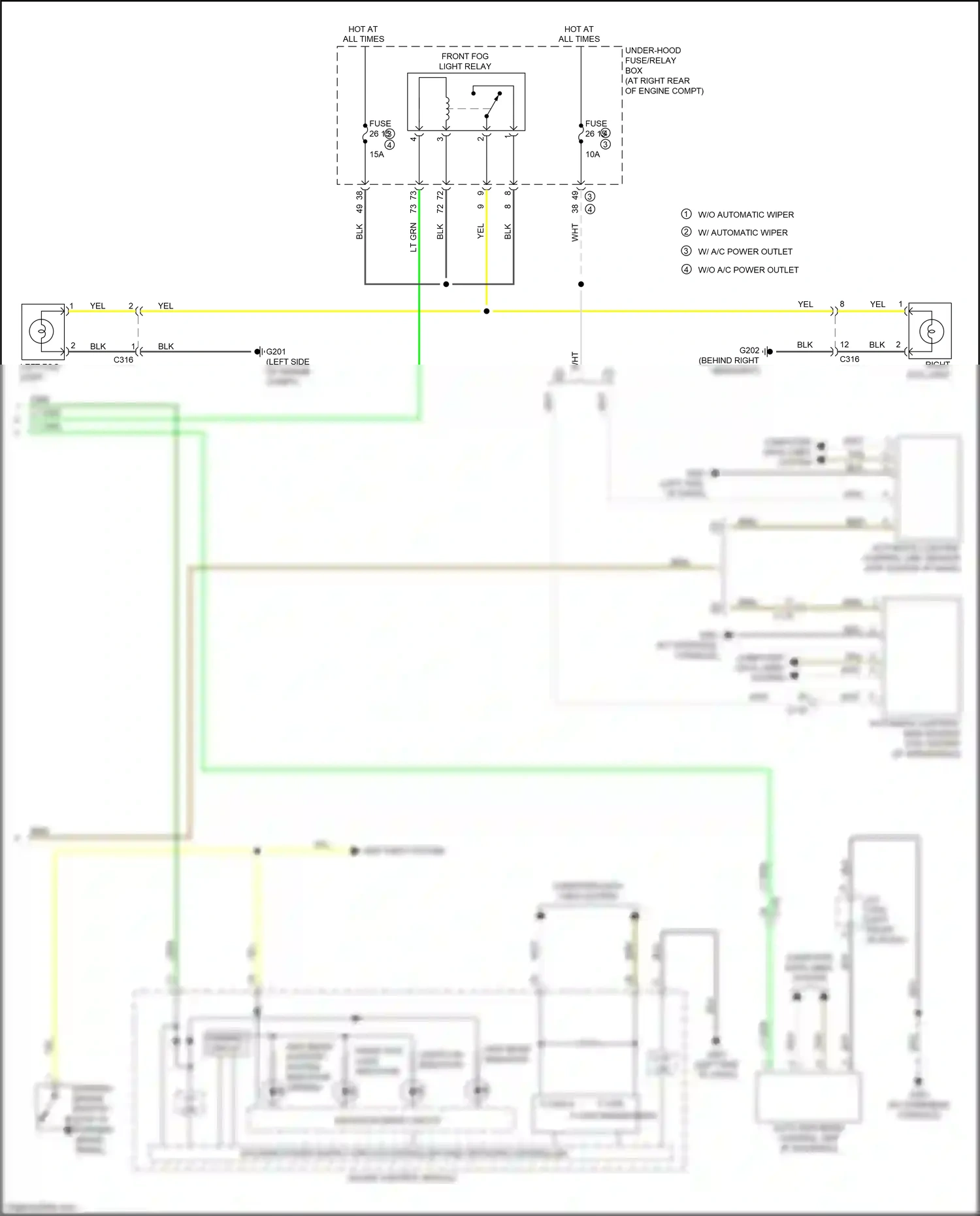 Honda Ridgeline II (2016-2021) lights on indicator wiring diagram  (1 of 1)