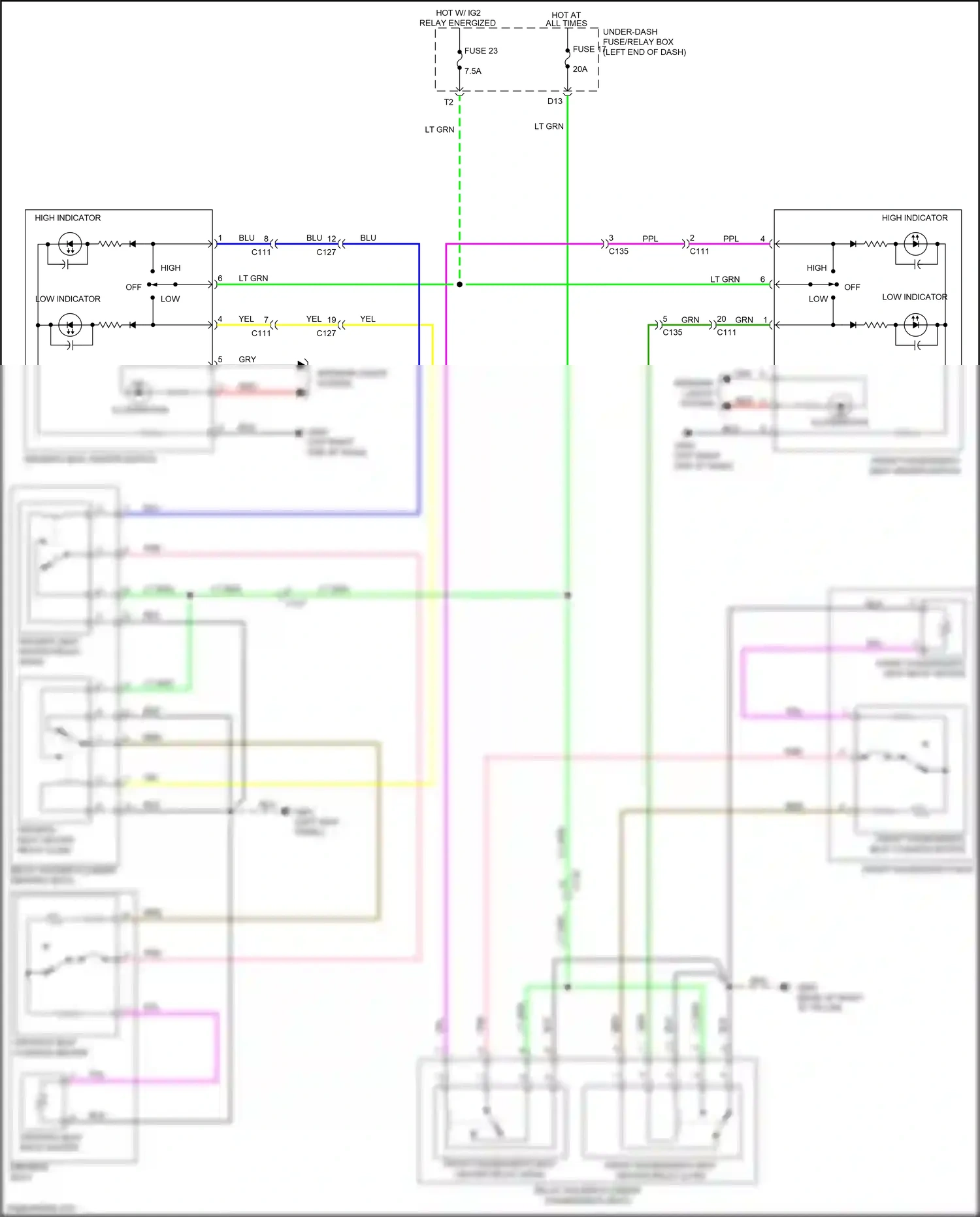 Honda Ridgeline II (2016-2021) low indicator wiring diagram  (1 of 1)